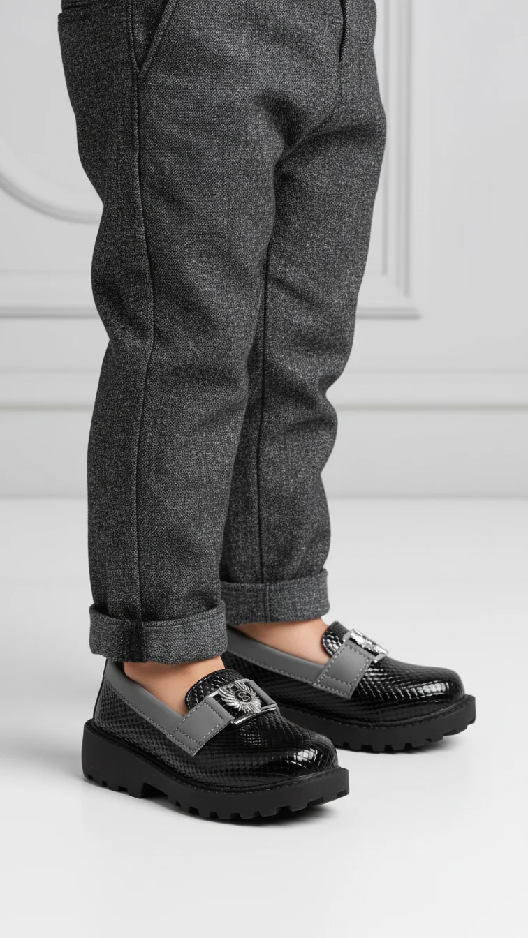 Boys Black Casual Canvas KD2317