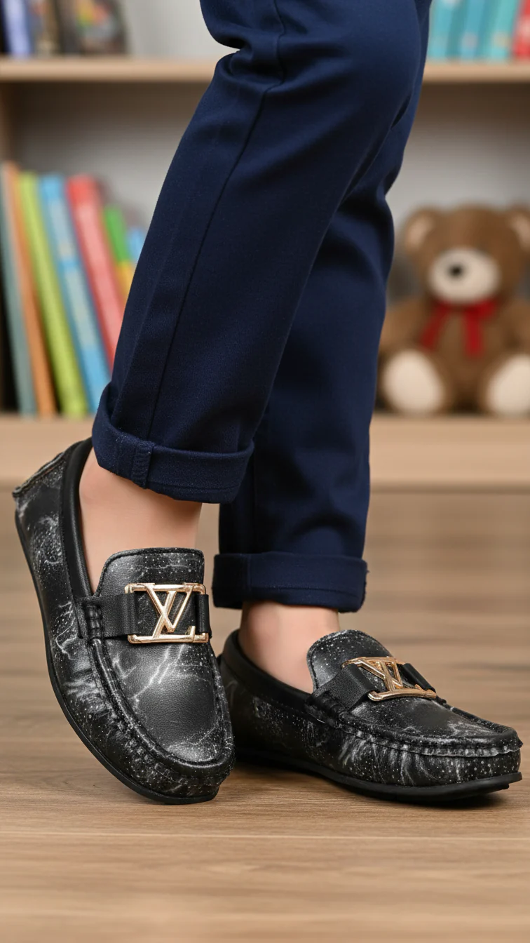 Boys Black Casual Moccasin KD0980