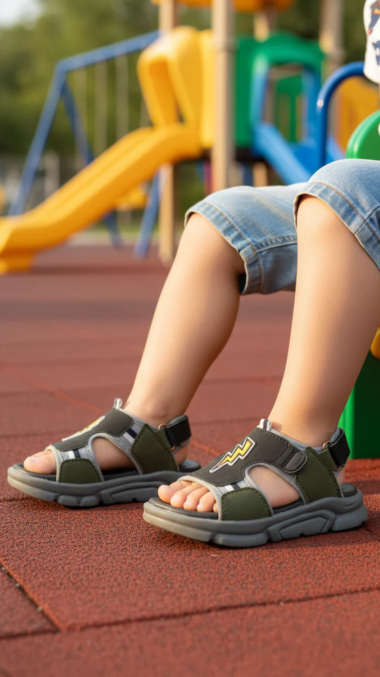 Boys Black Casual Sandal KD4926
