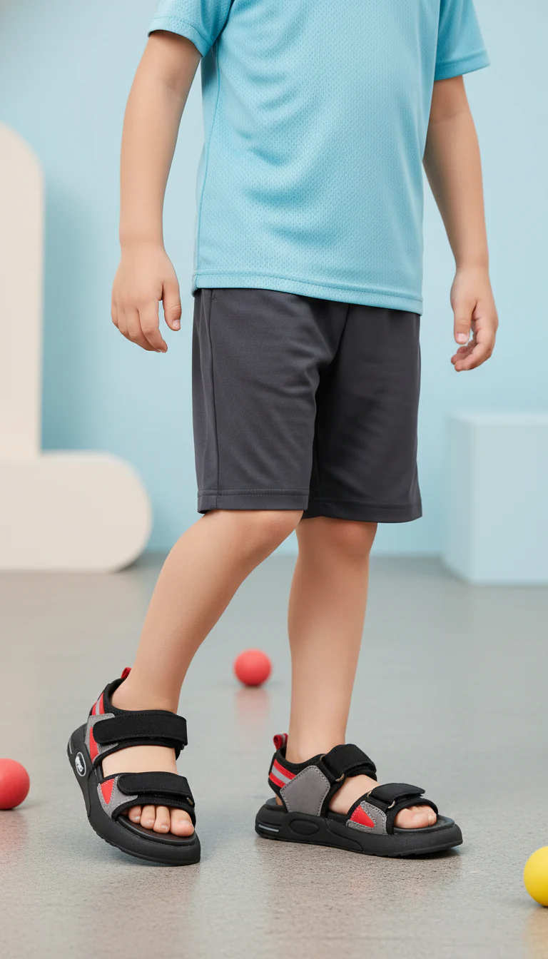 Boys Black Casual Sandal KD4978