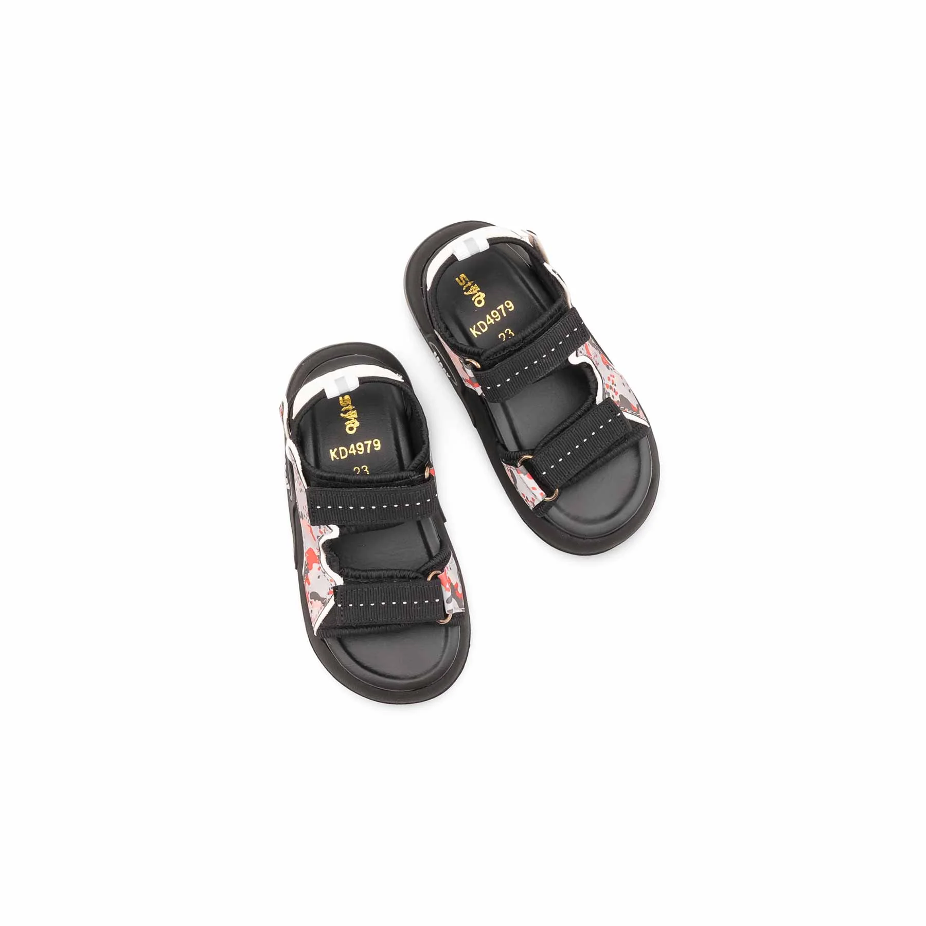Boys Black Casual Sandal KD4979 - Image 5