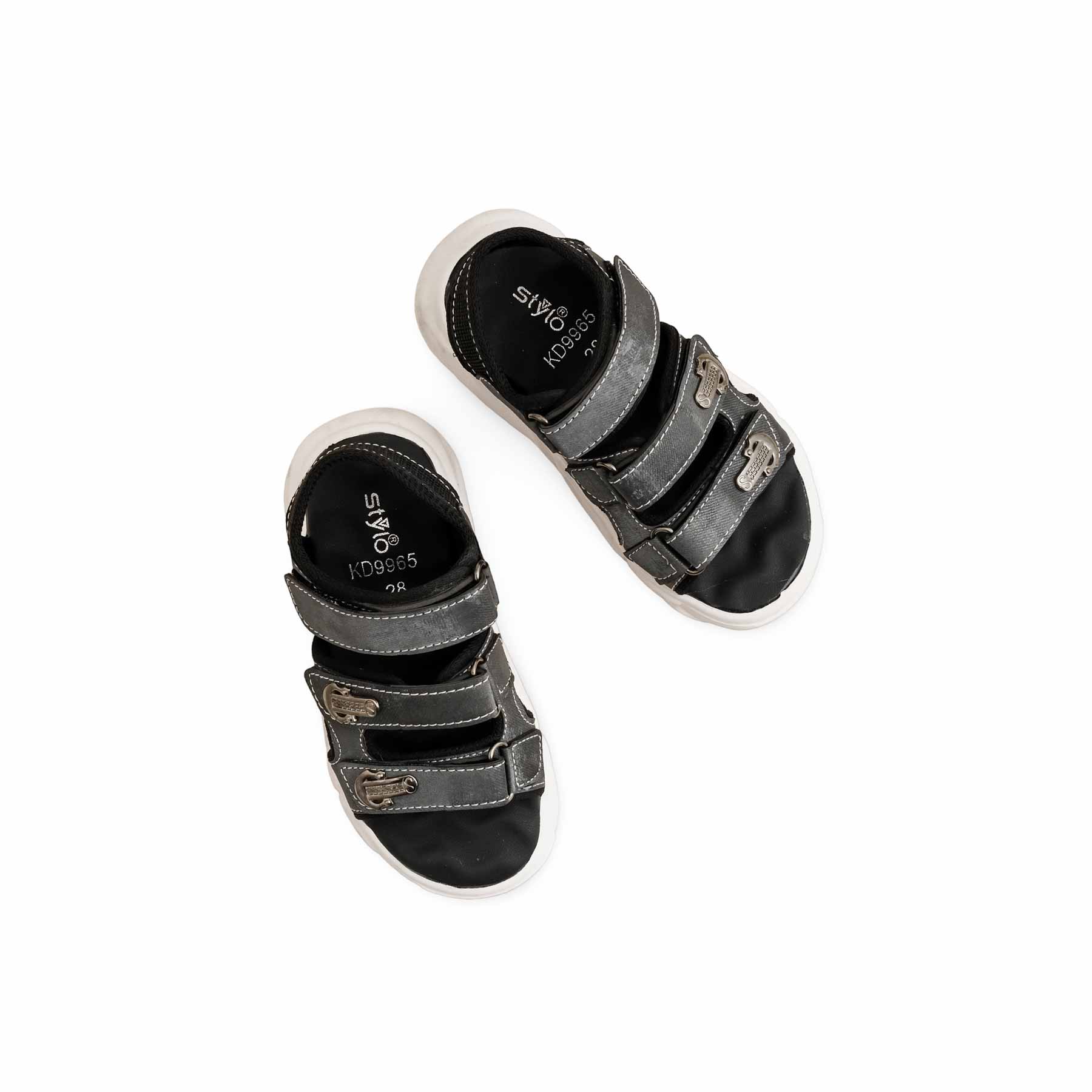 Boys Black Casual Sandal KD9965 - Image 5