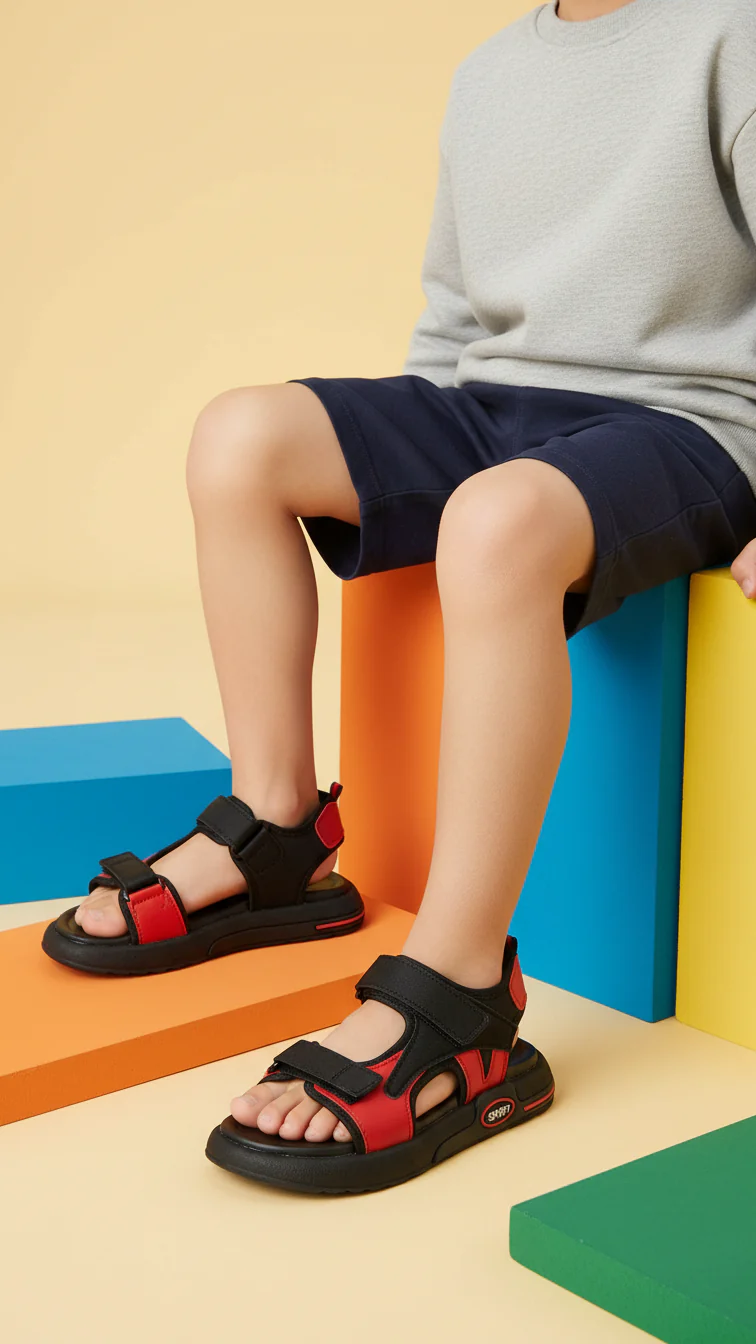 Boys Black Casual Sandal KD9983