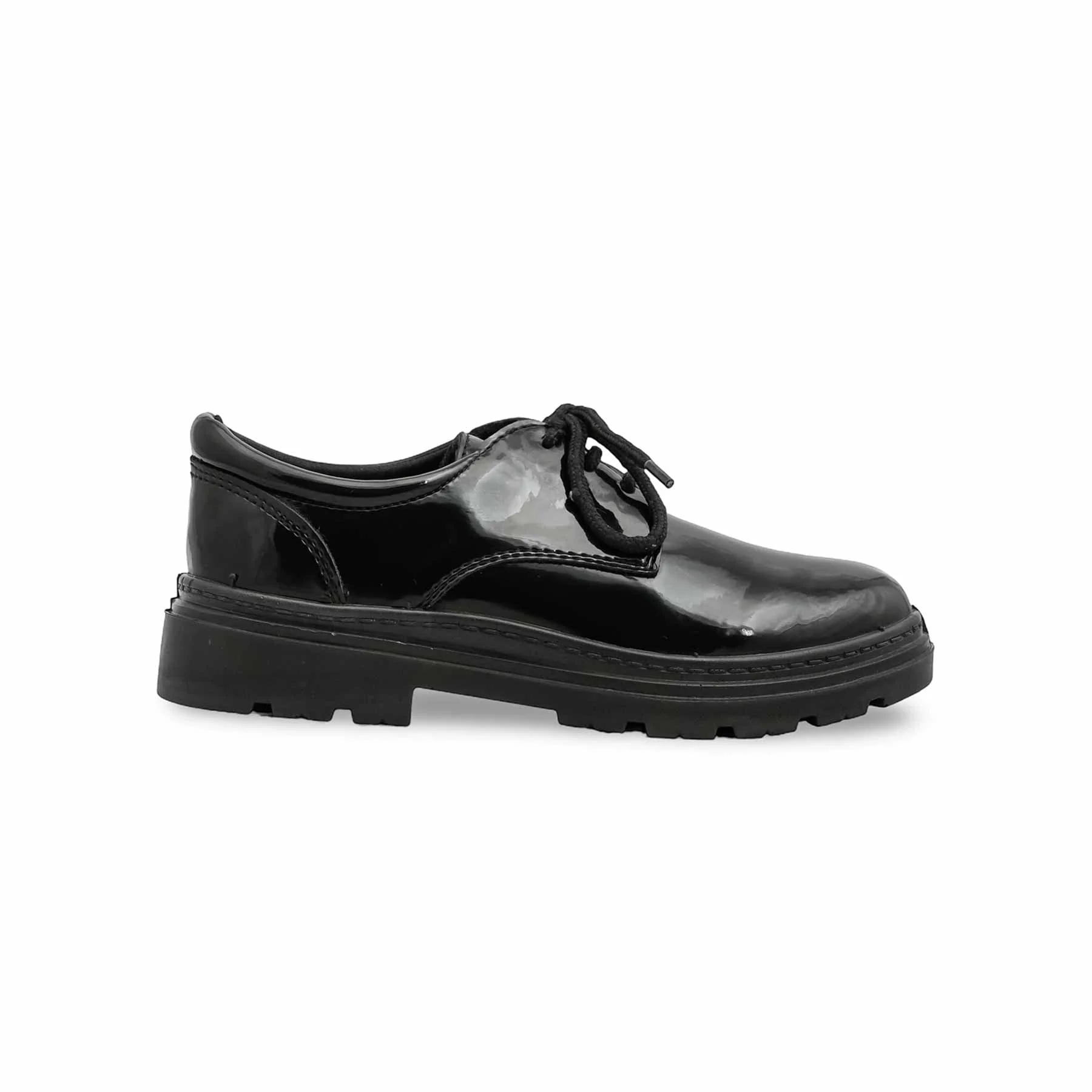Boys Black Lace Up School Shoes SK1105 - Image 2