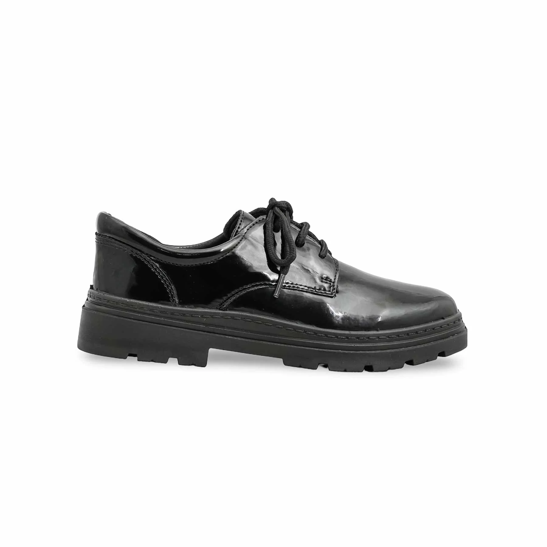 Boys Black Lace Up School Shoes SK1106 - Image 2