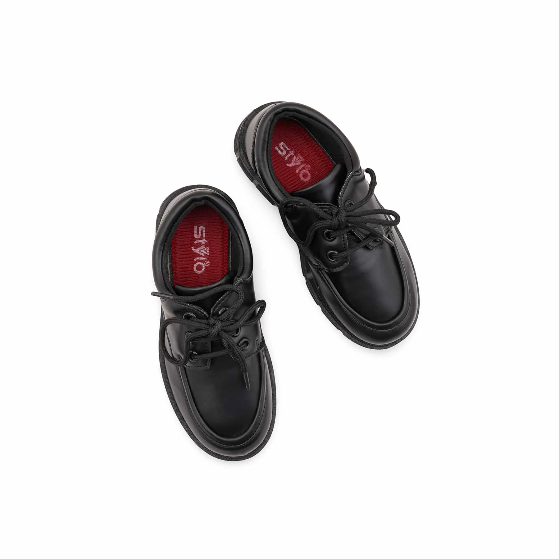Boys Black Lace Up School Shoes WKS021 - Image 5