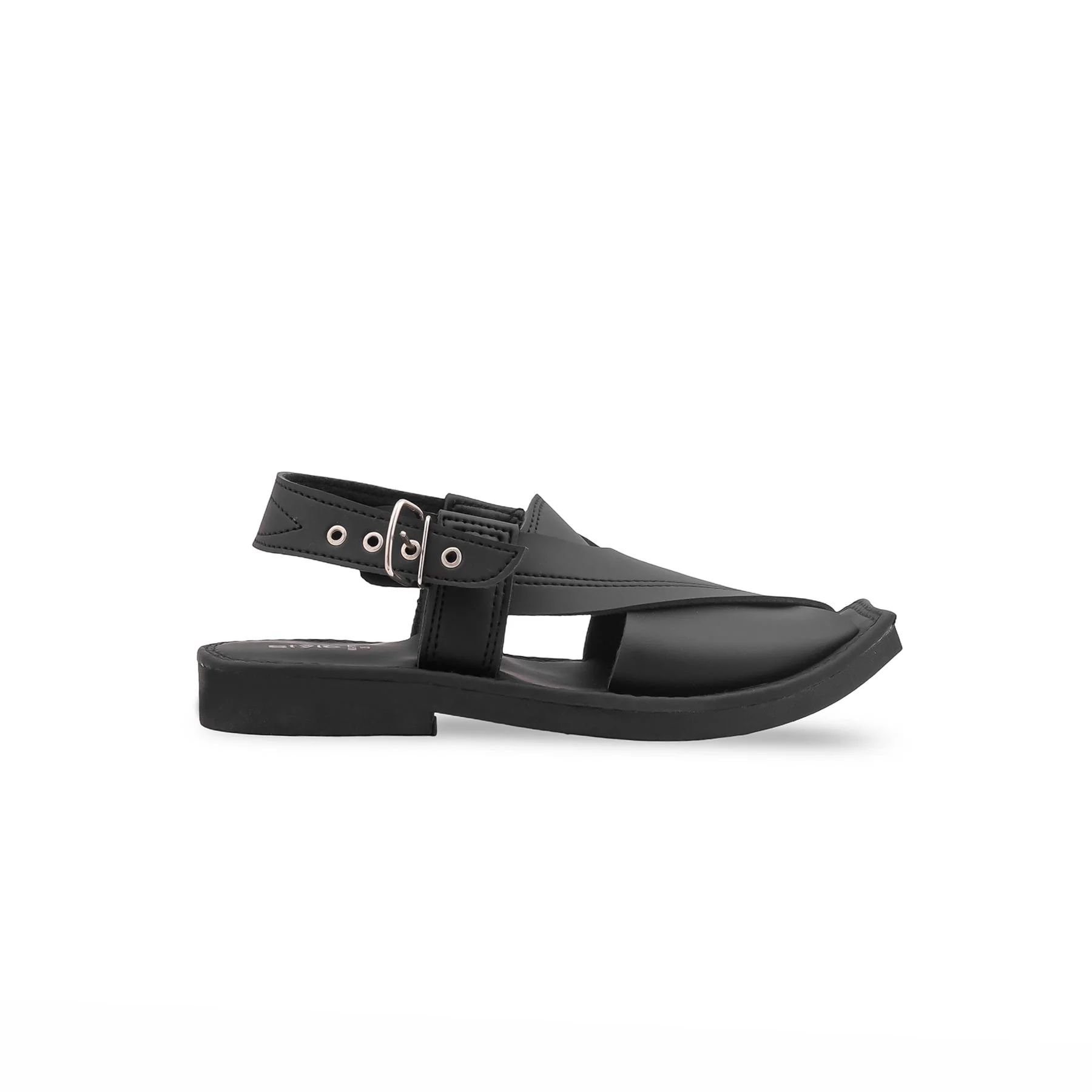 Boys Black Peshawari Chappal KD2678 - Image 2