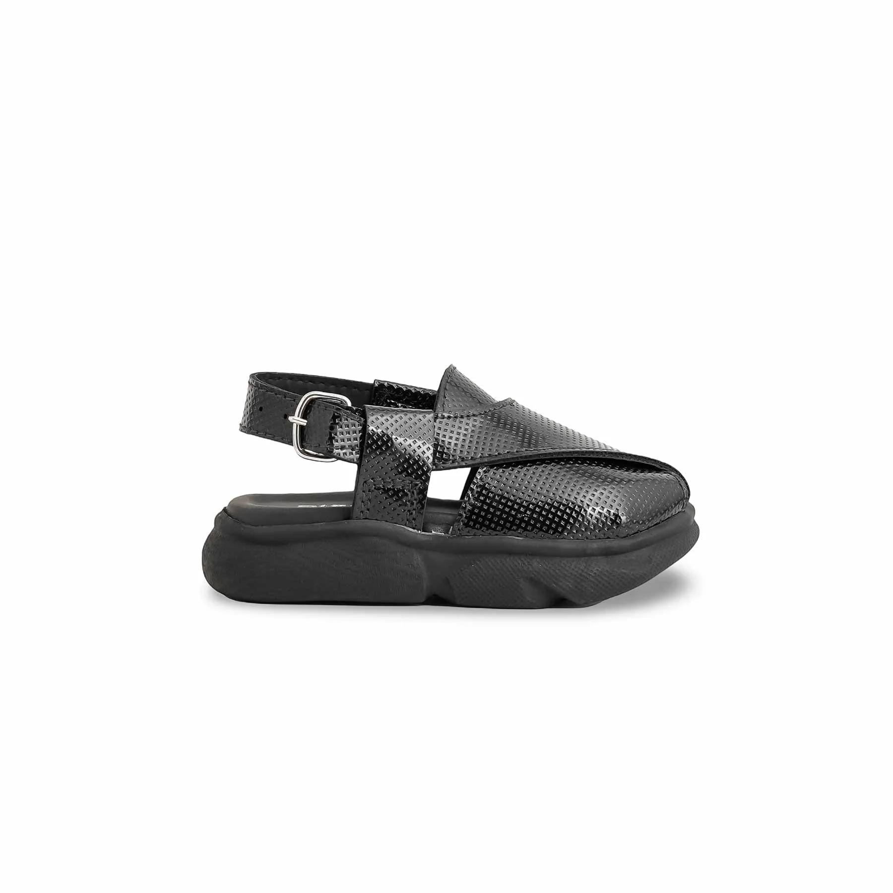 Boys Black Peshawari Chappal KD4724 - Image 2