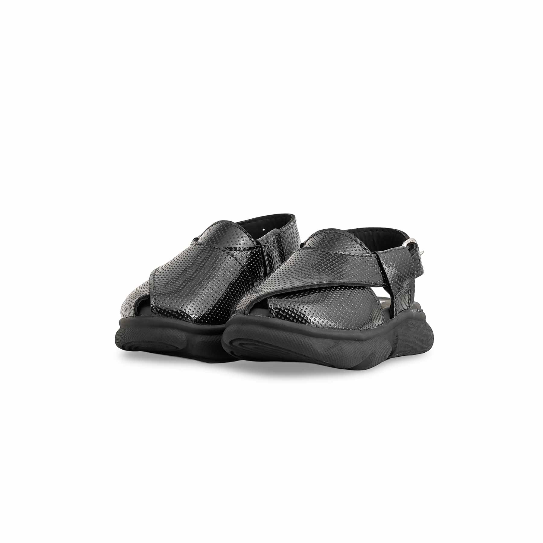 Boys Black Peshawari Chappal KD4724 - Image 3