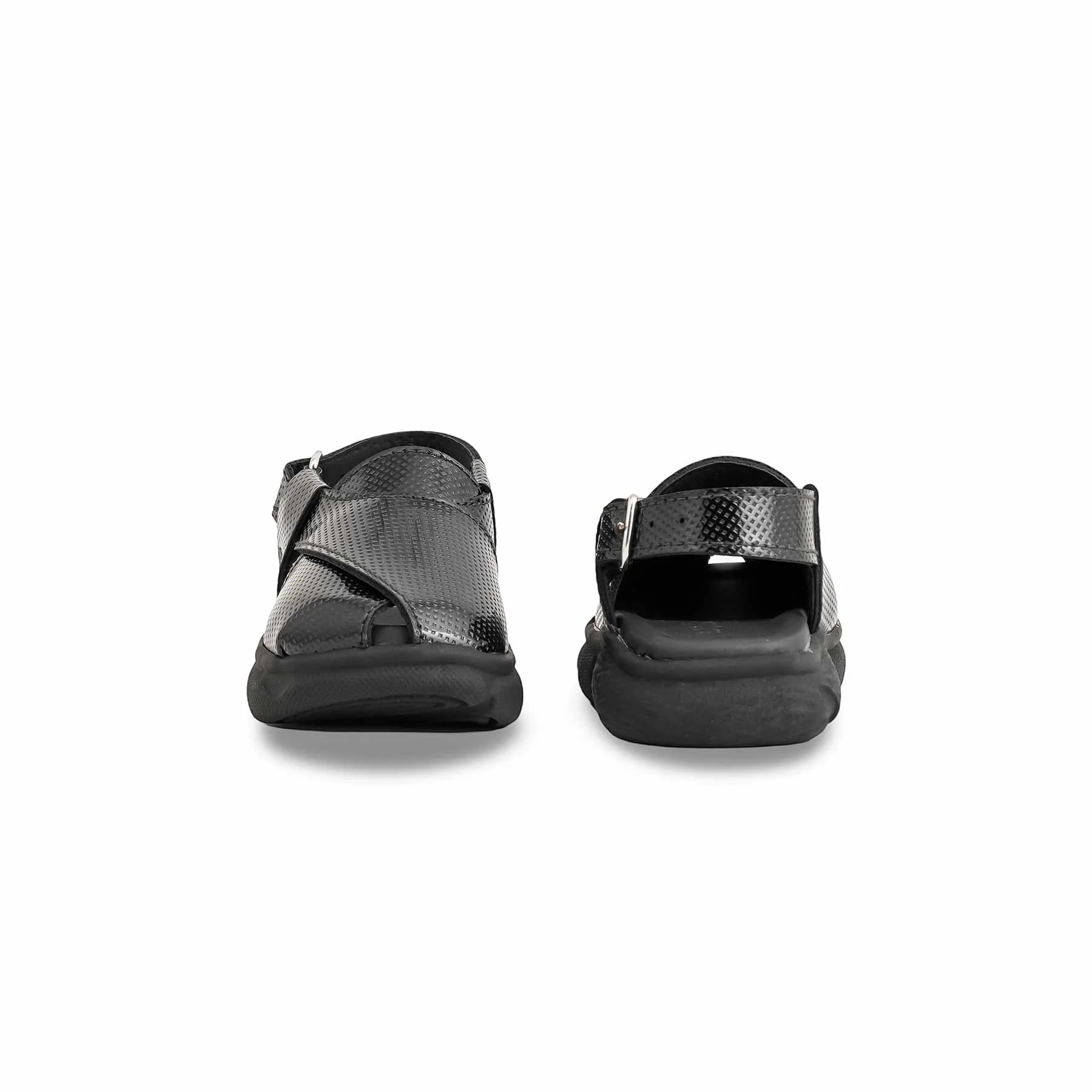 Boys Black Peshawari Chappal KD4724 - Image 4