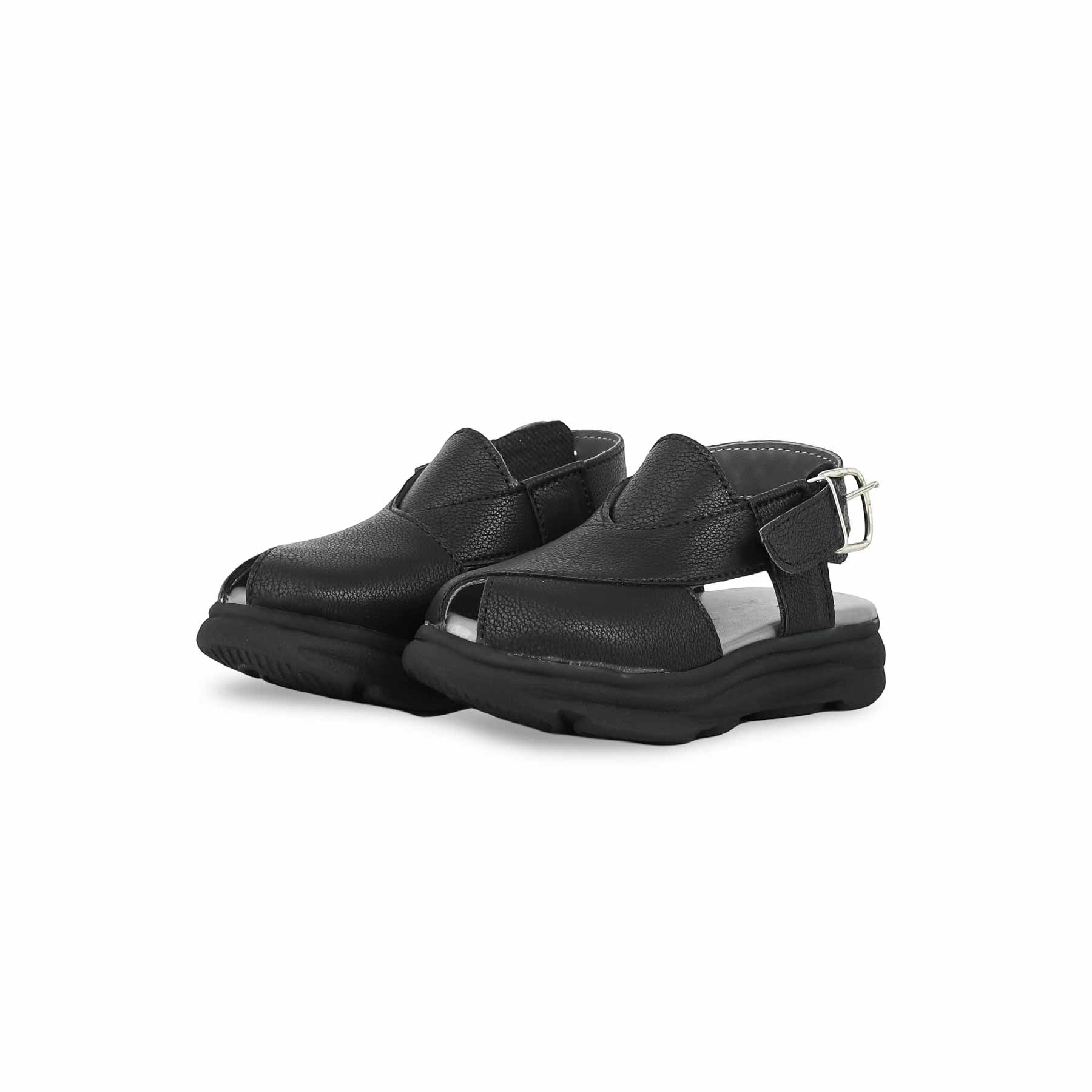 Boys Black Peshawari Chappal KD4736 - Image 3