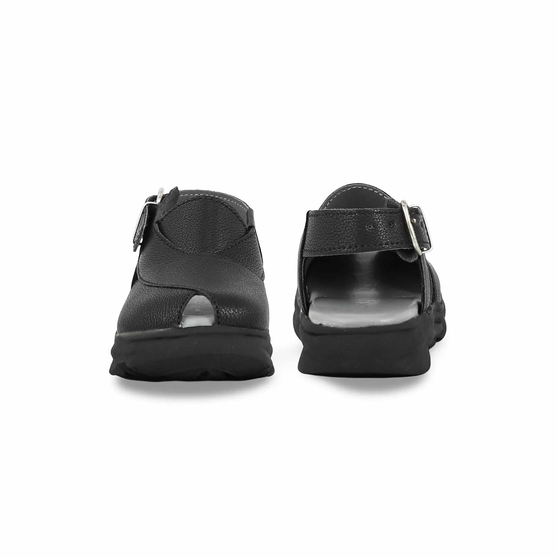 Boys Black Peshawari Chappal KD4736 - Image 4