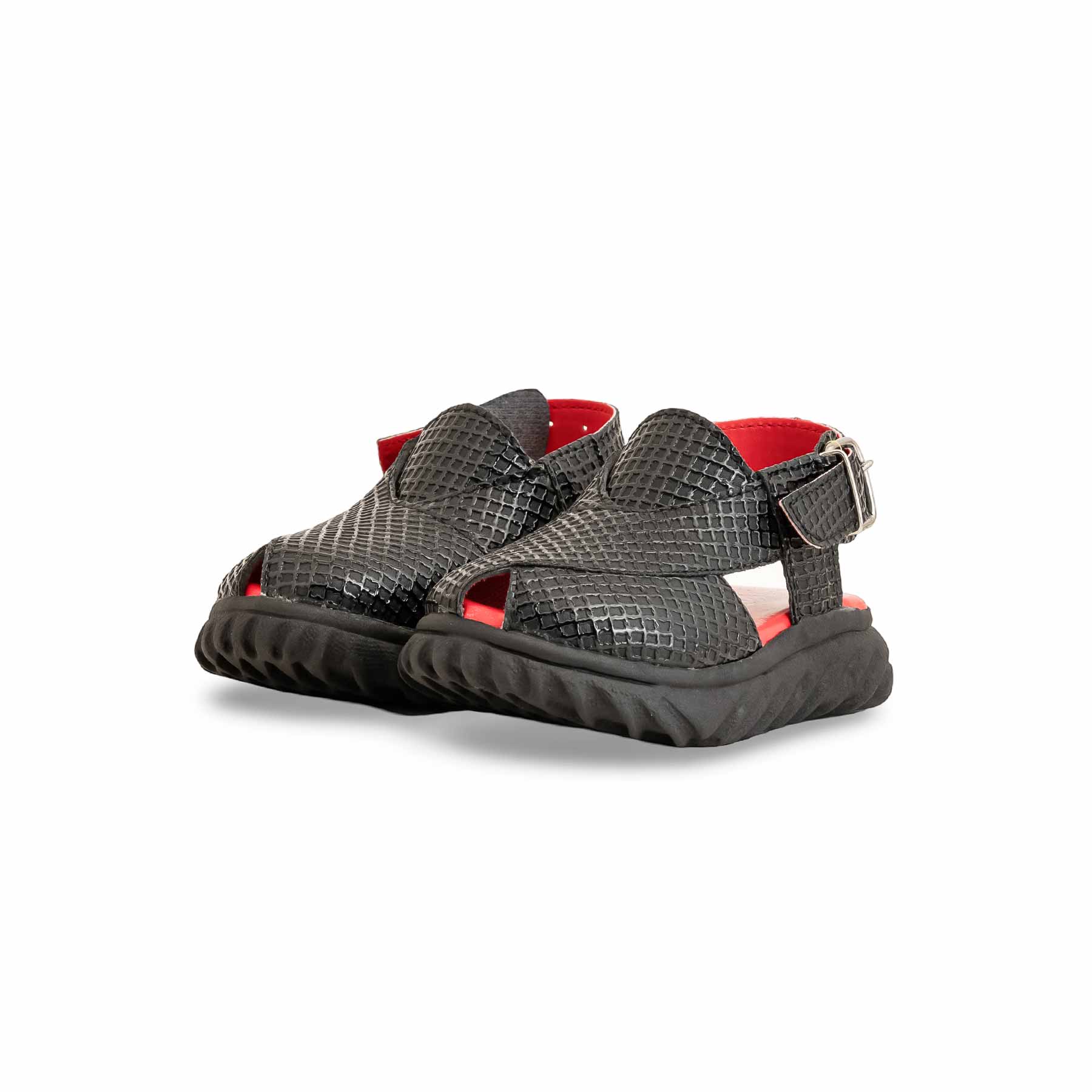 Boys Black Peshawari Chappal KD4738 - Image 3