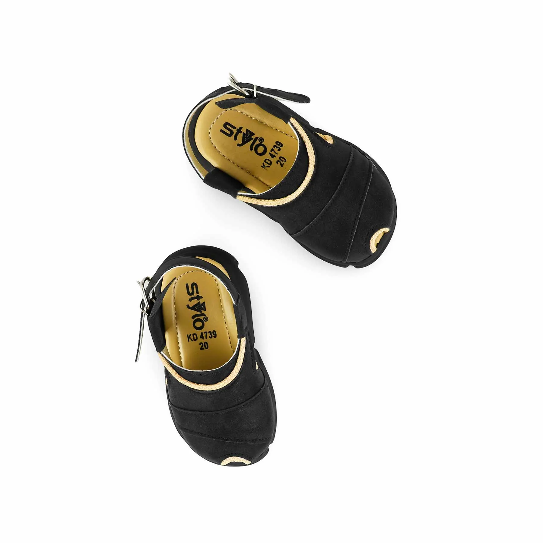 Boys Black Peshawari Chappal KD4739 - Image 4