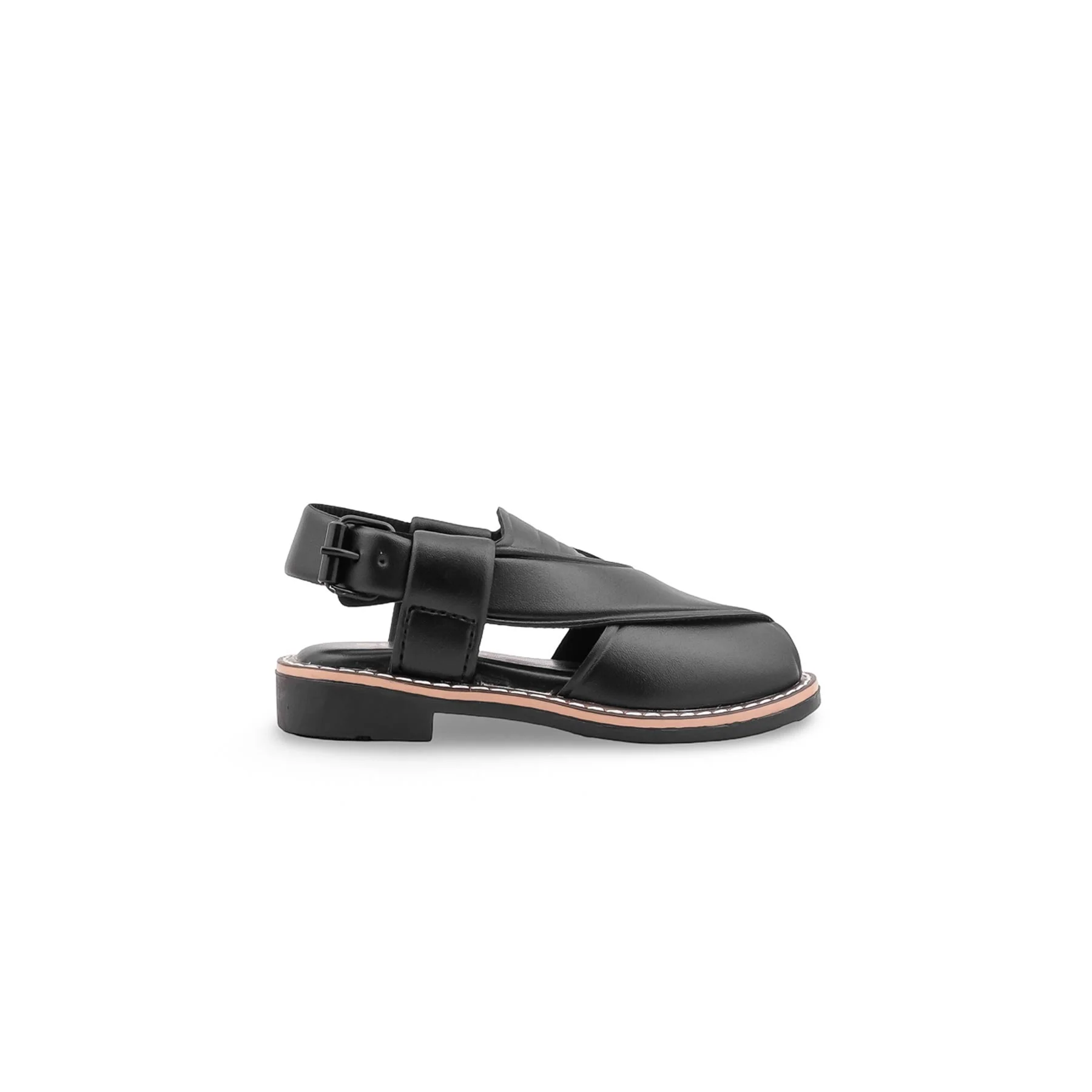 Boys Black Peshawari Chappal KD4951 - Image 3