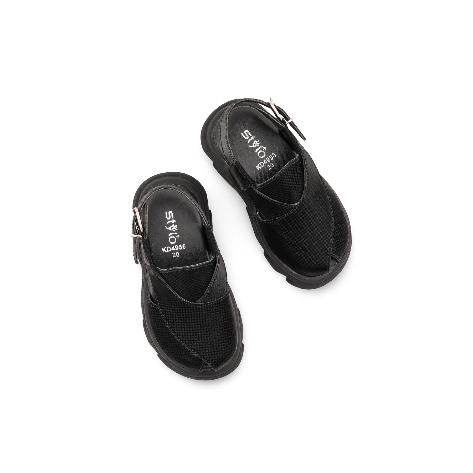 Boys Black Peshawari Chappal KD4956 - Image 5