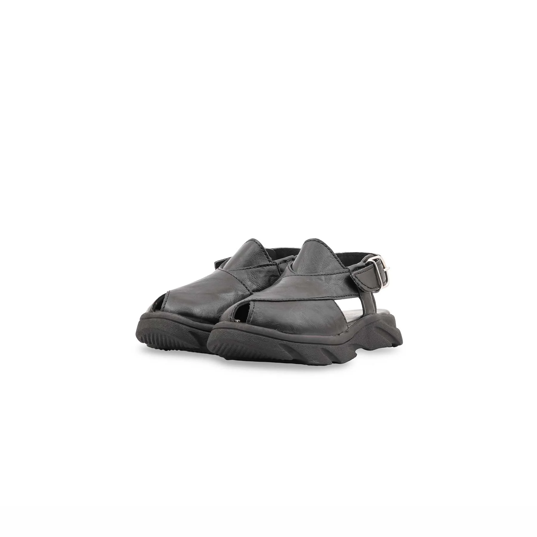 Boys Black Peshawari Chappal KD4958 - Image 3