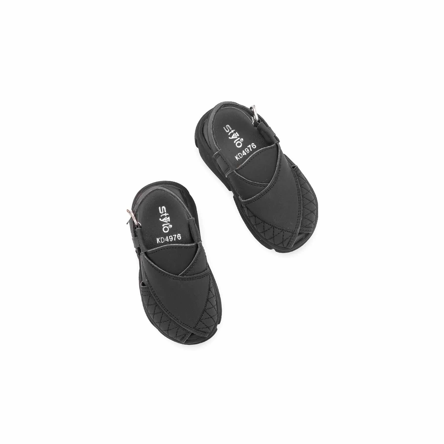 Boys Black Peshawari Chappal KD4976 - Image 5