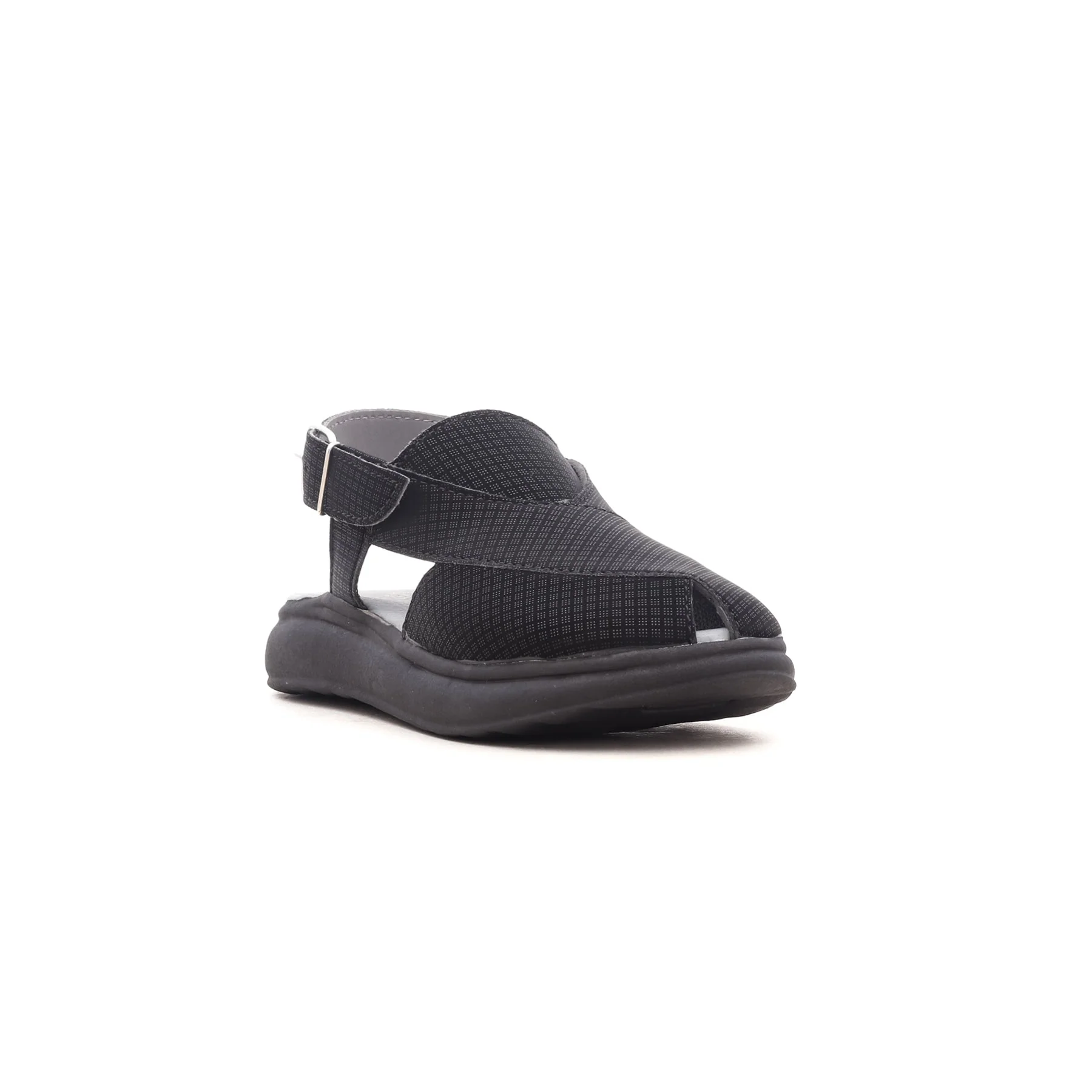 Boys Black Peshawari Chappal KD9302 - Image 2