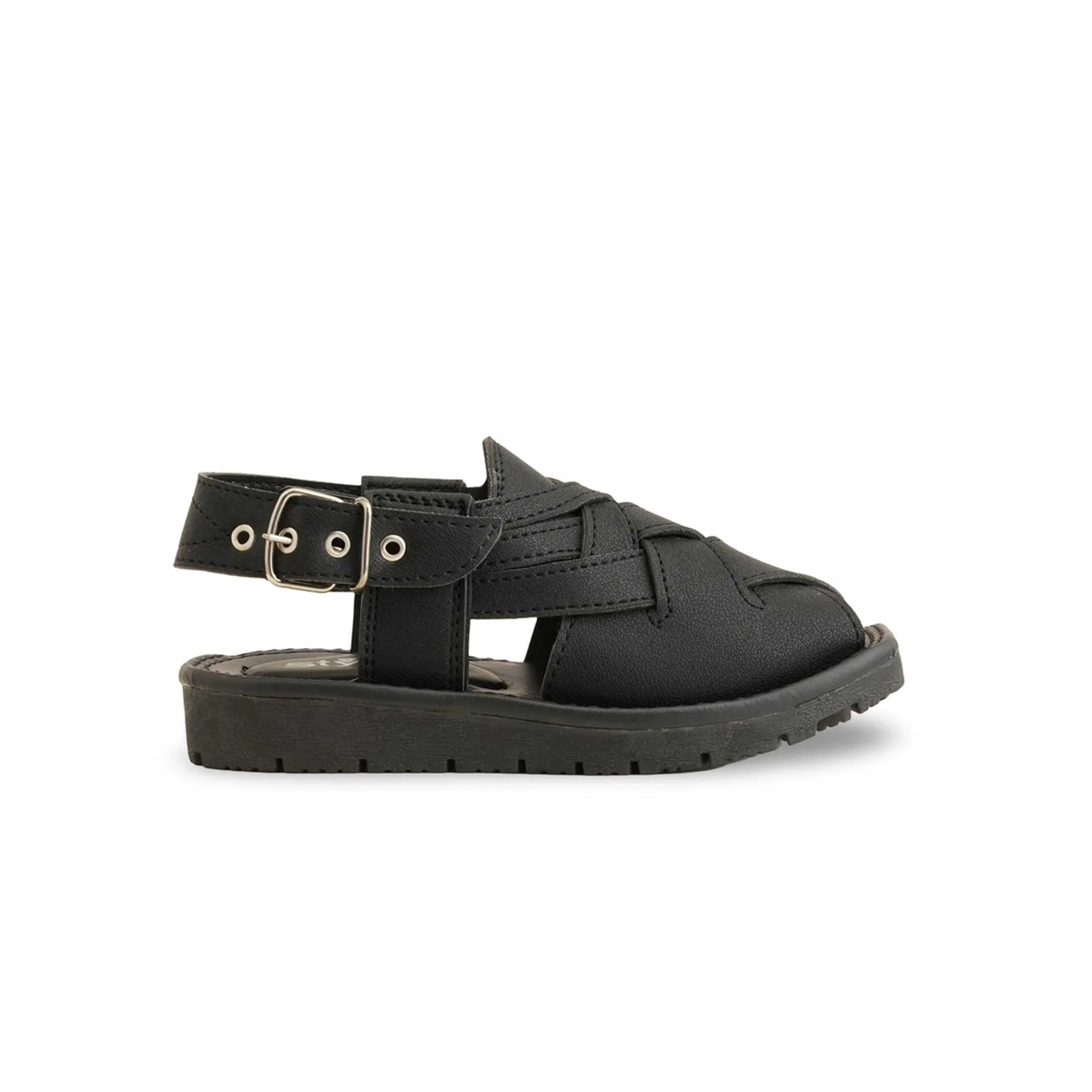 Boys Black Peshawari Chappal KD9934 - Image 2