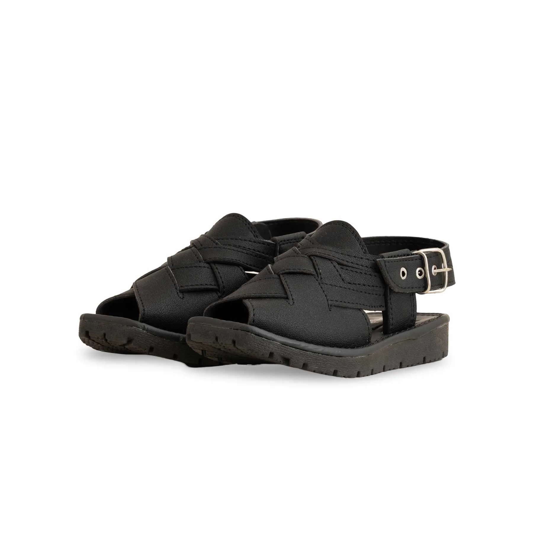 Boys Black Peshawari Chappal KD9934 - Image 3