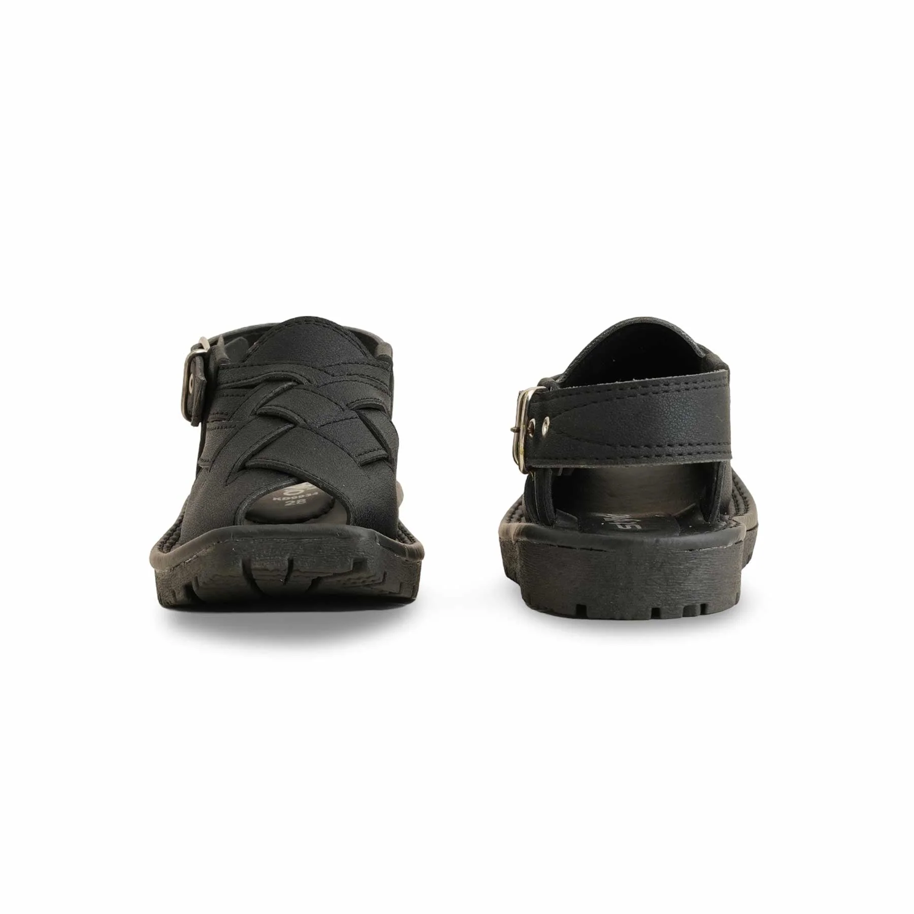 Boys Black Peshawari Chappal KD9934 - Image 4