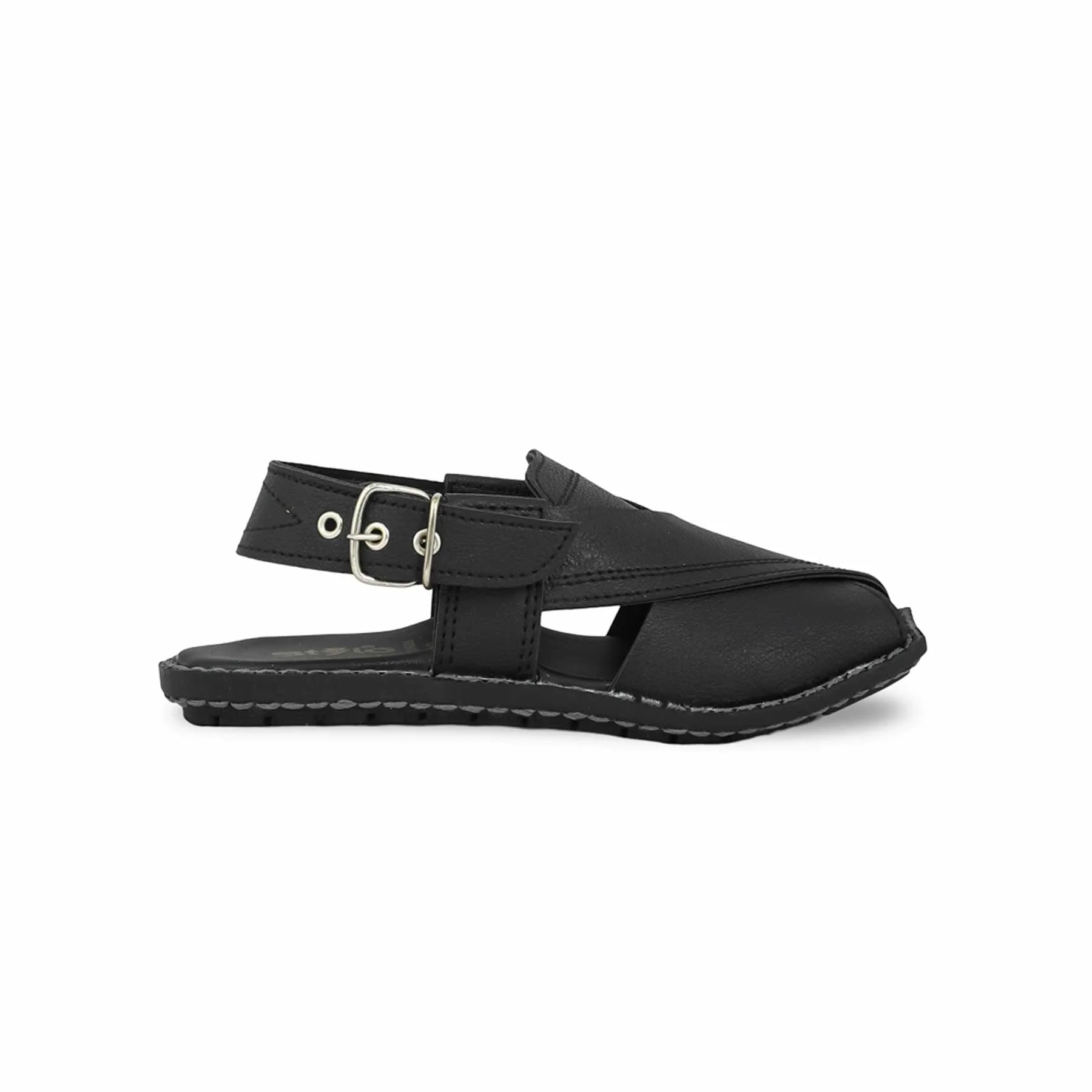 Boys Black Peshawari Chappal KD9935 - Image 2