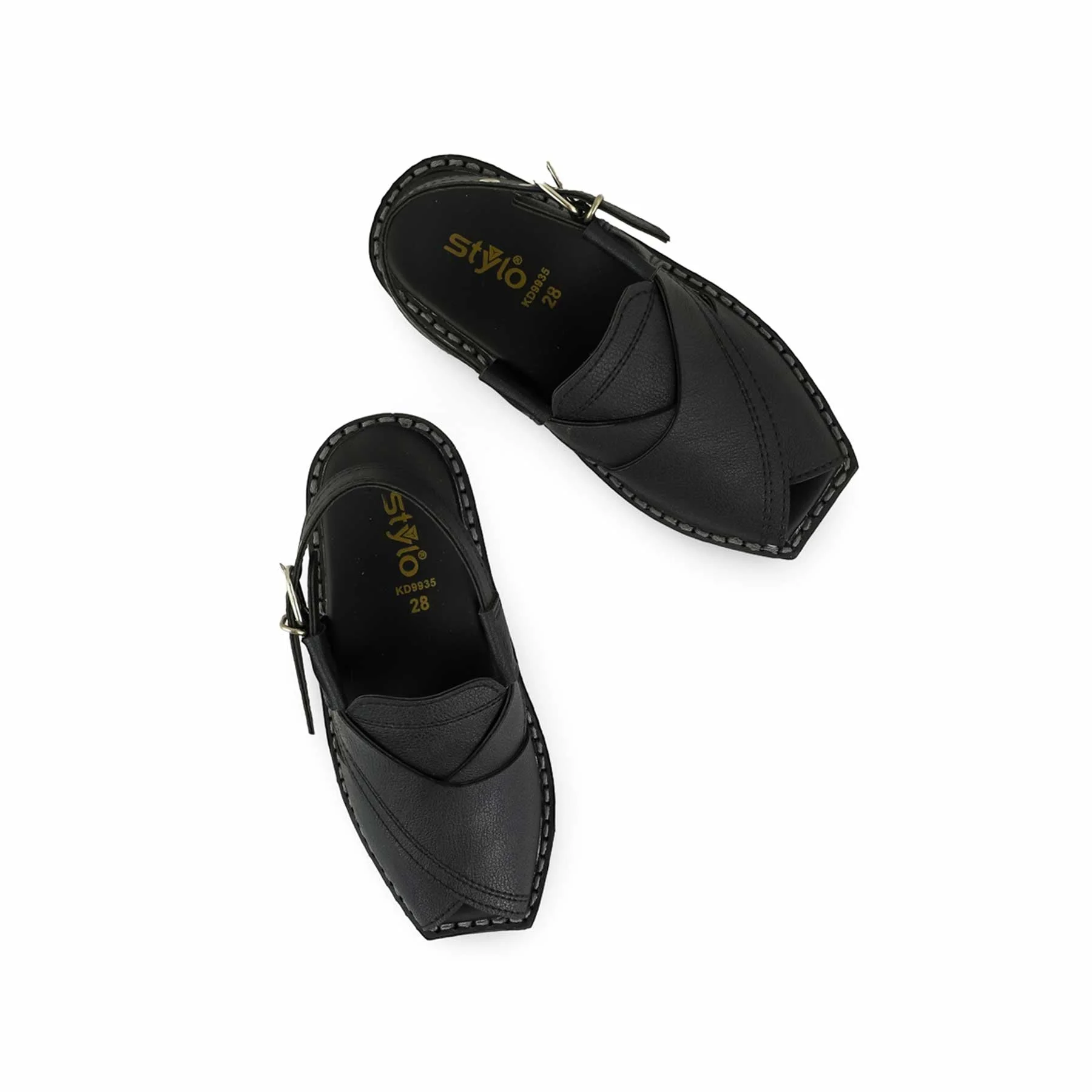 Boys Black Peshawari Chappal KD9935 - Image 5