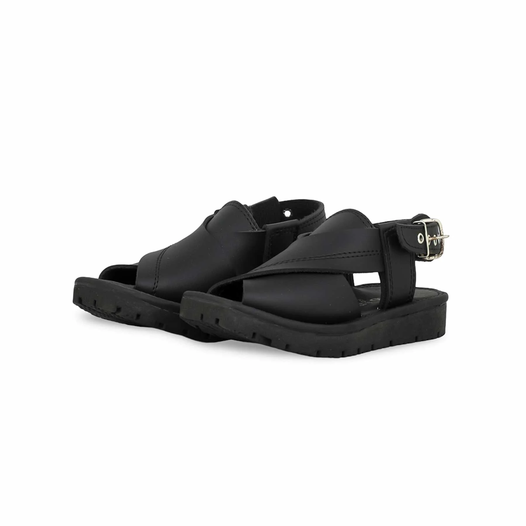 Boys Black Peshawari Chappal KD9944 - Image 3