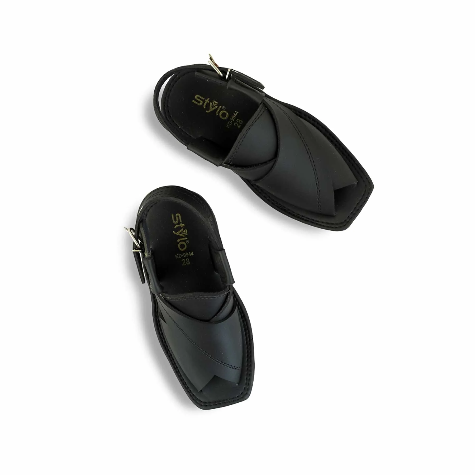 Boys Black Peshawari Chappal KD9944 - Image 5