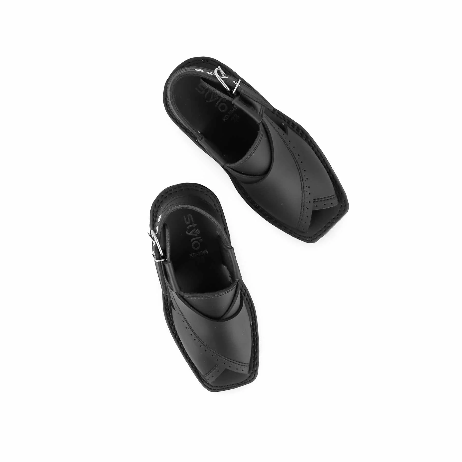 Boys Black Peshawari Chappal KD9945 - Image 5