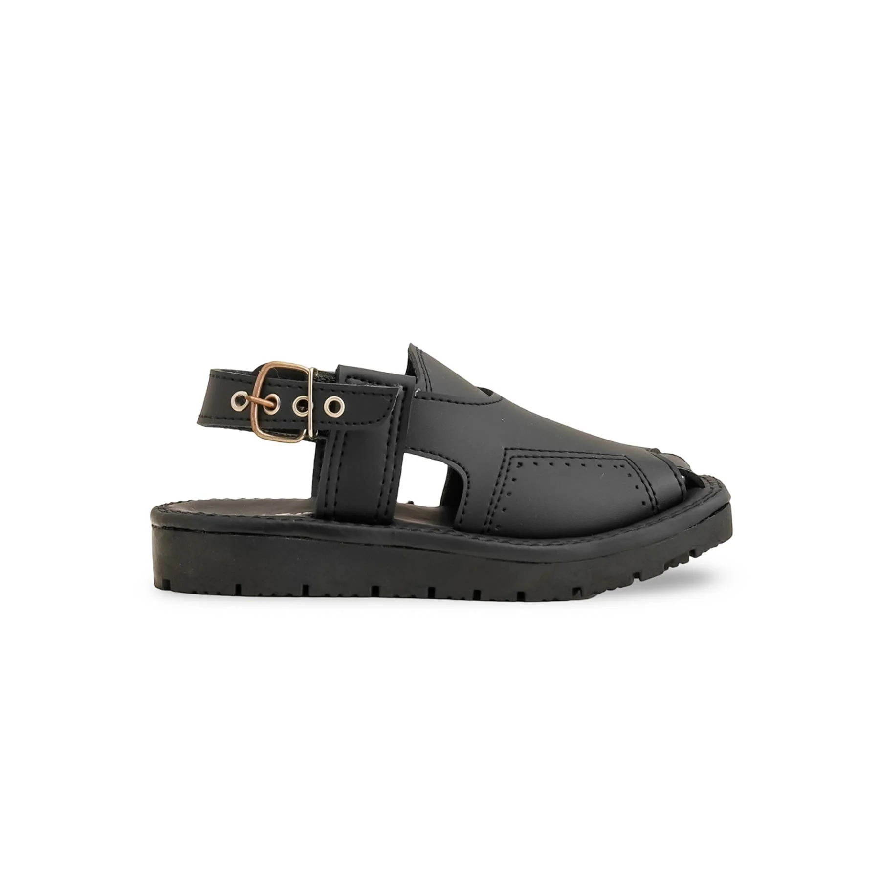Boys Black Peshawari Chappal KD9946 - Image 2