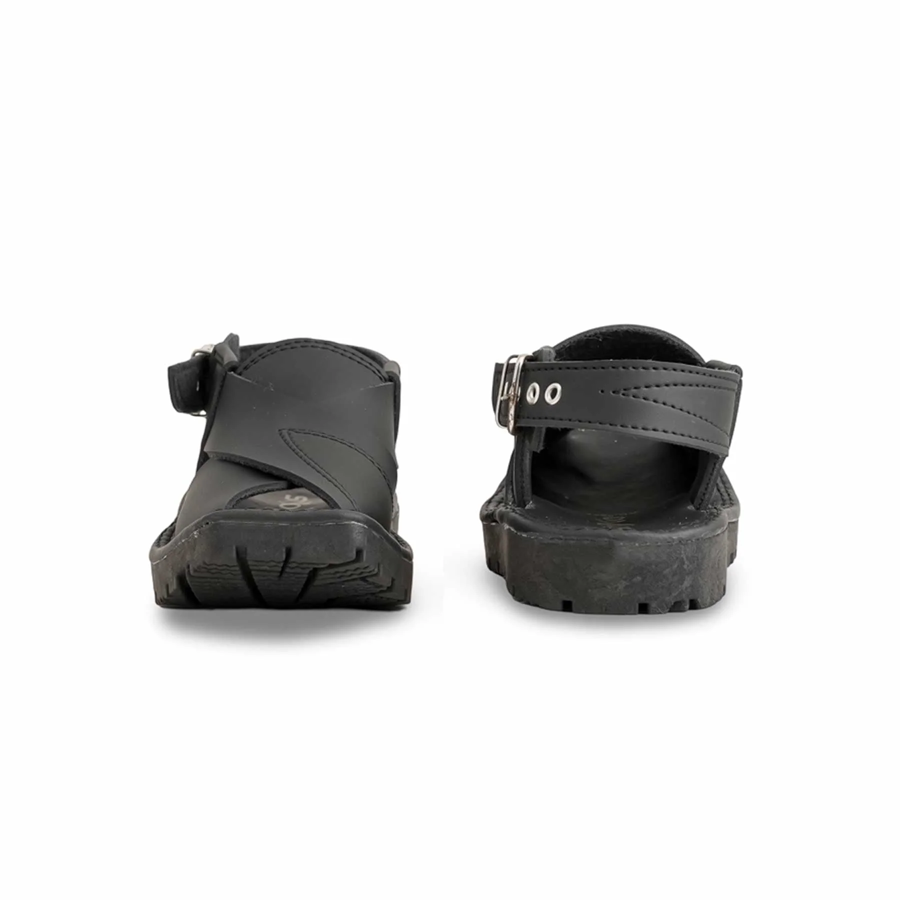 Boys Black Peshawari Chappal KD9947 - Image 4