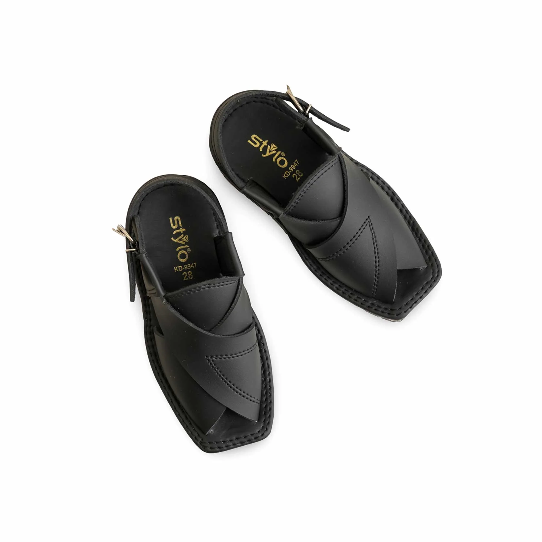 Boys Black Peshawari Chappal KD9947 - Image 5