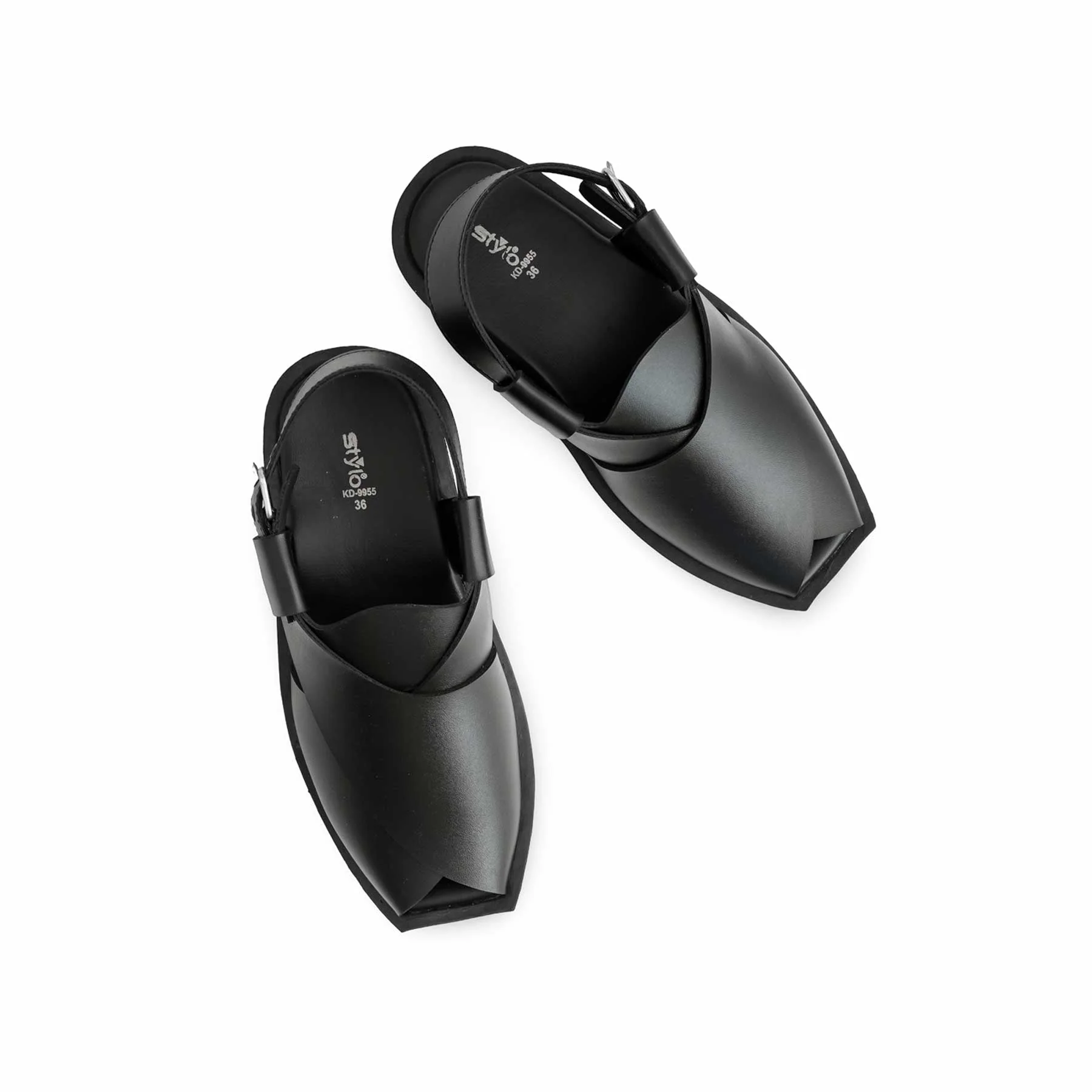 Boys Black Peshawari Chappal KD9955 - Image 5