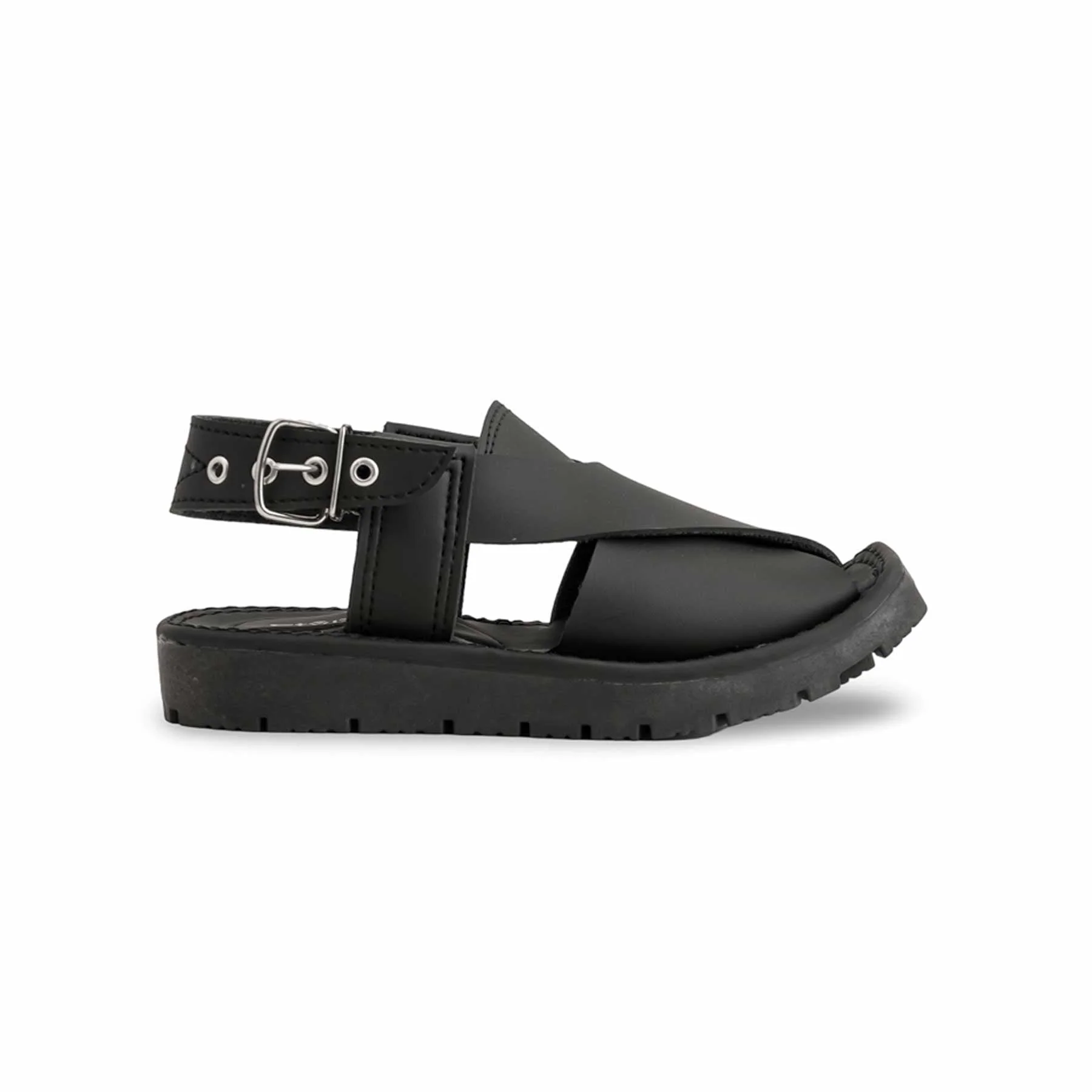 Boys Black Peshawari Chappal KD9958 - Image 2
