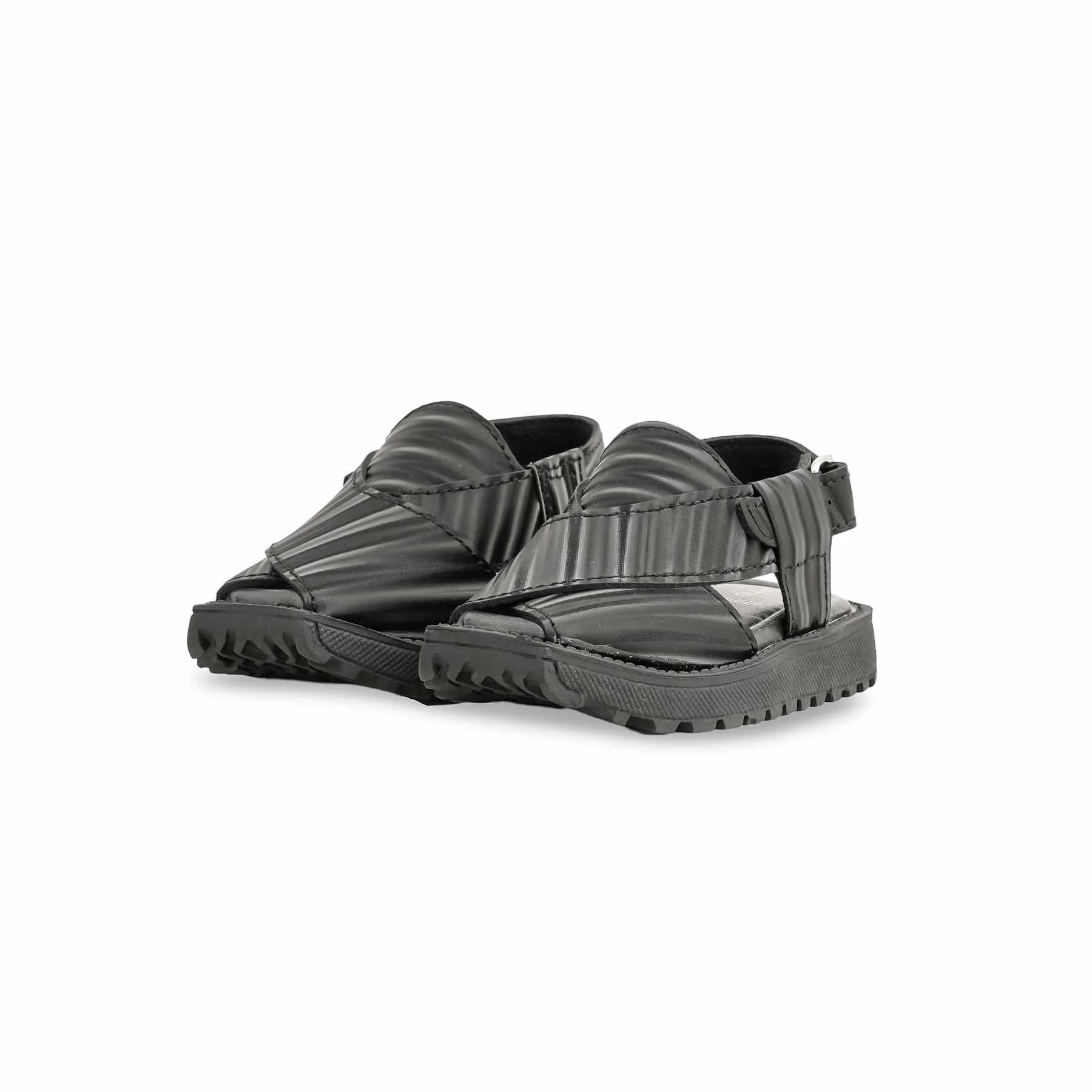 Boys Black Peshawari Chappal KD9994 - Image 3