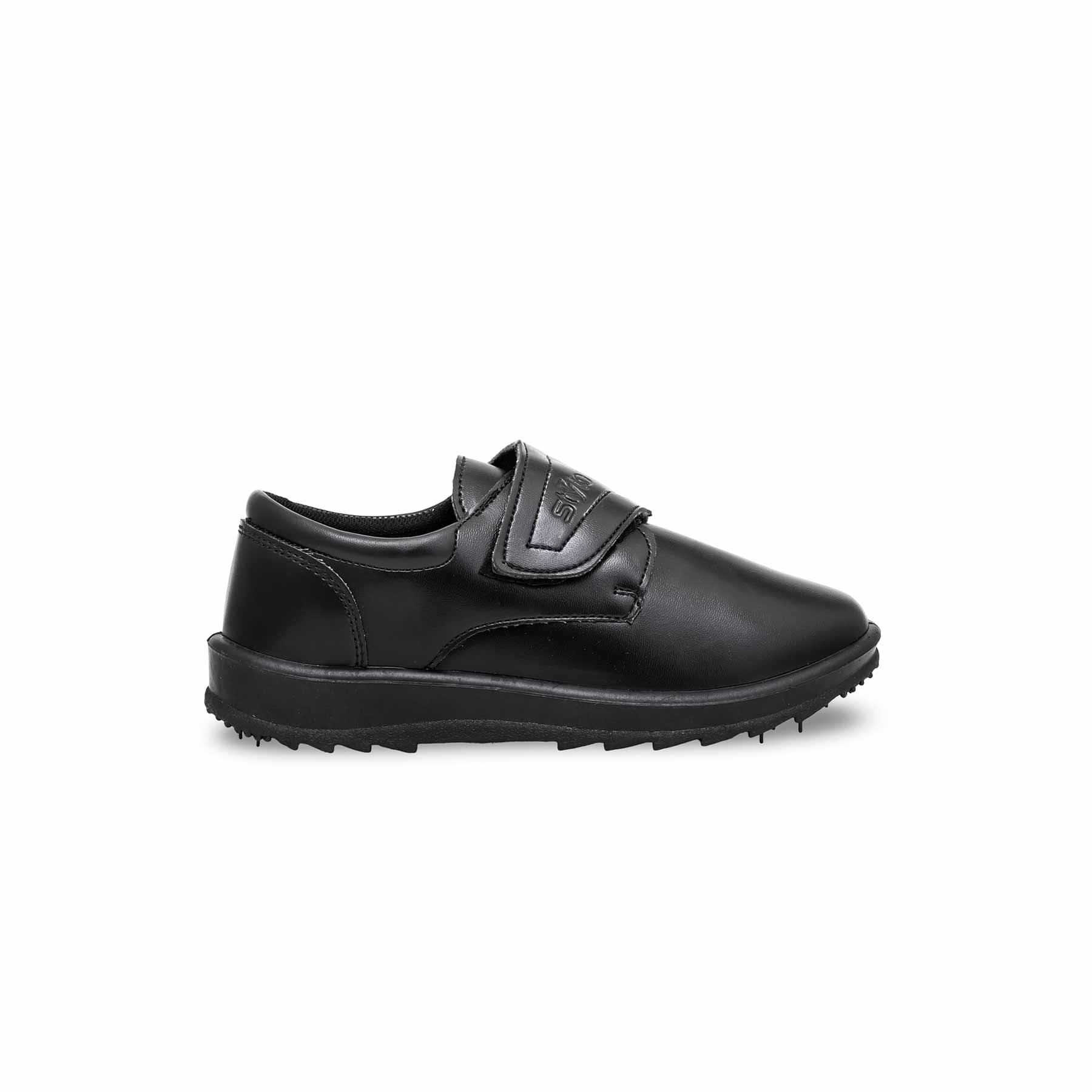 Boys Black Velcro Strap School Shoes SK1062