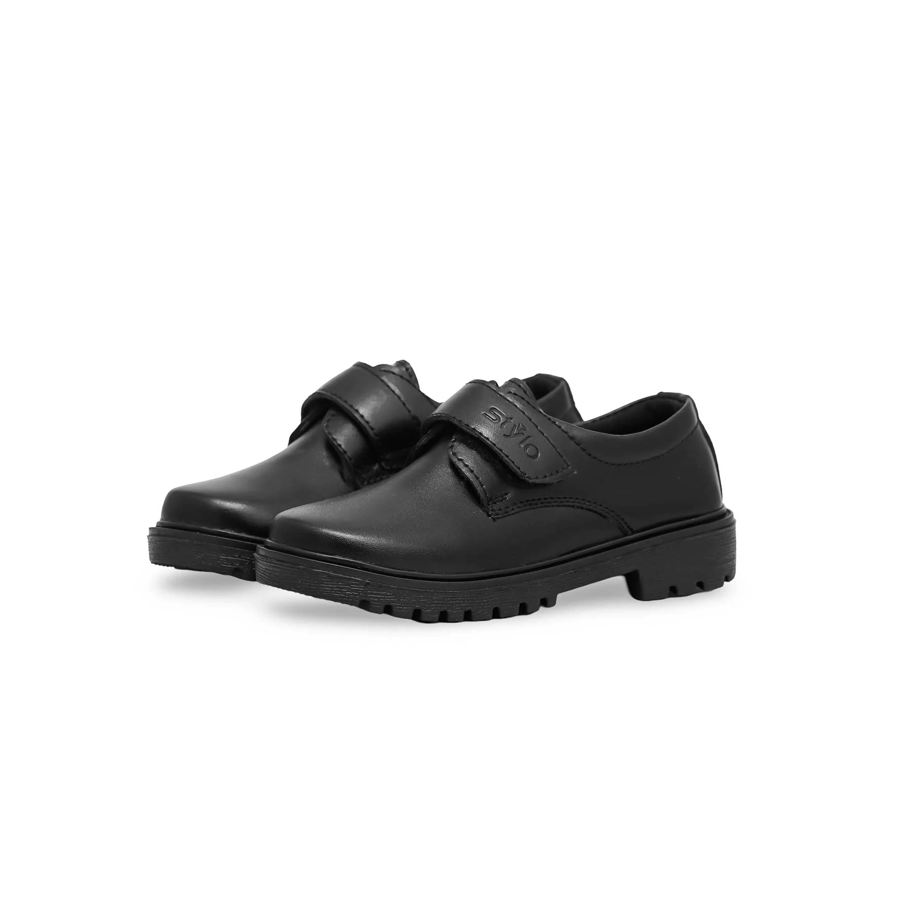 Boys Black Velcro School Shoes SK1076 - Image 3
