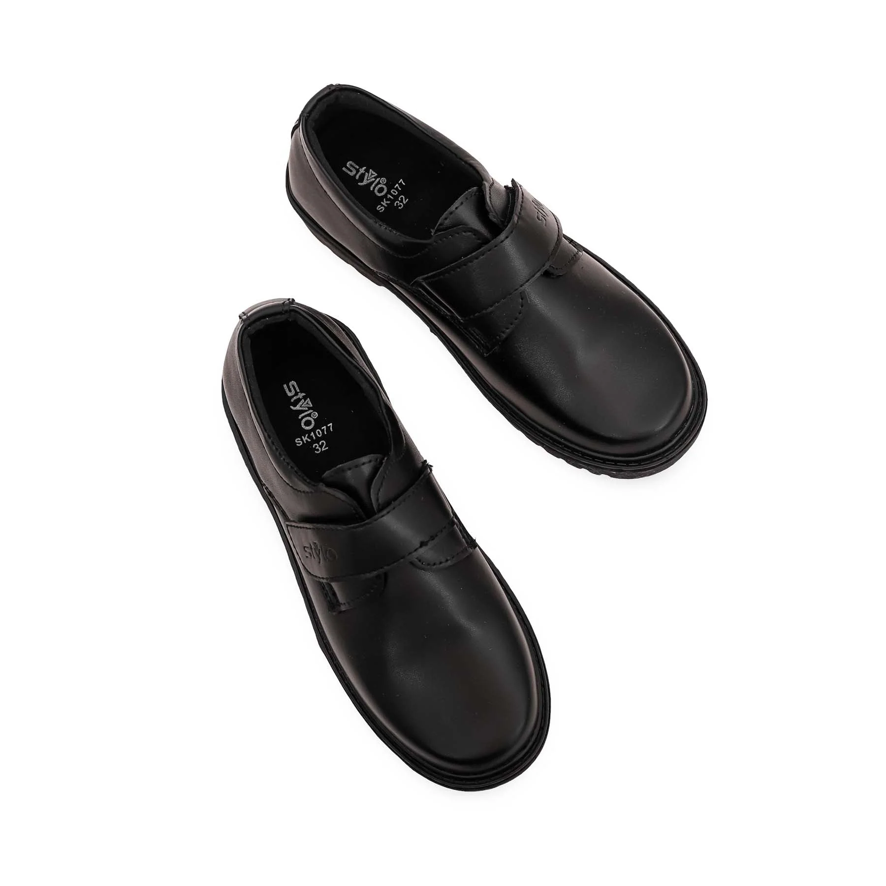 Boys Black Velcro Strap School Shoes SK1077 - Image 4