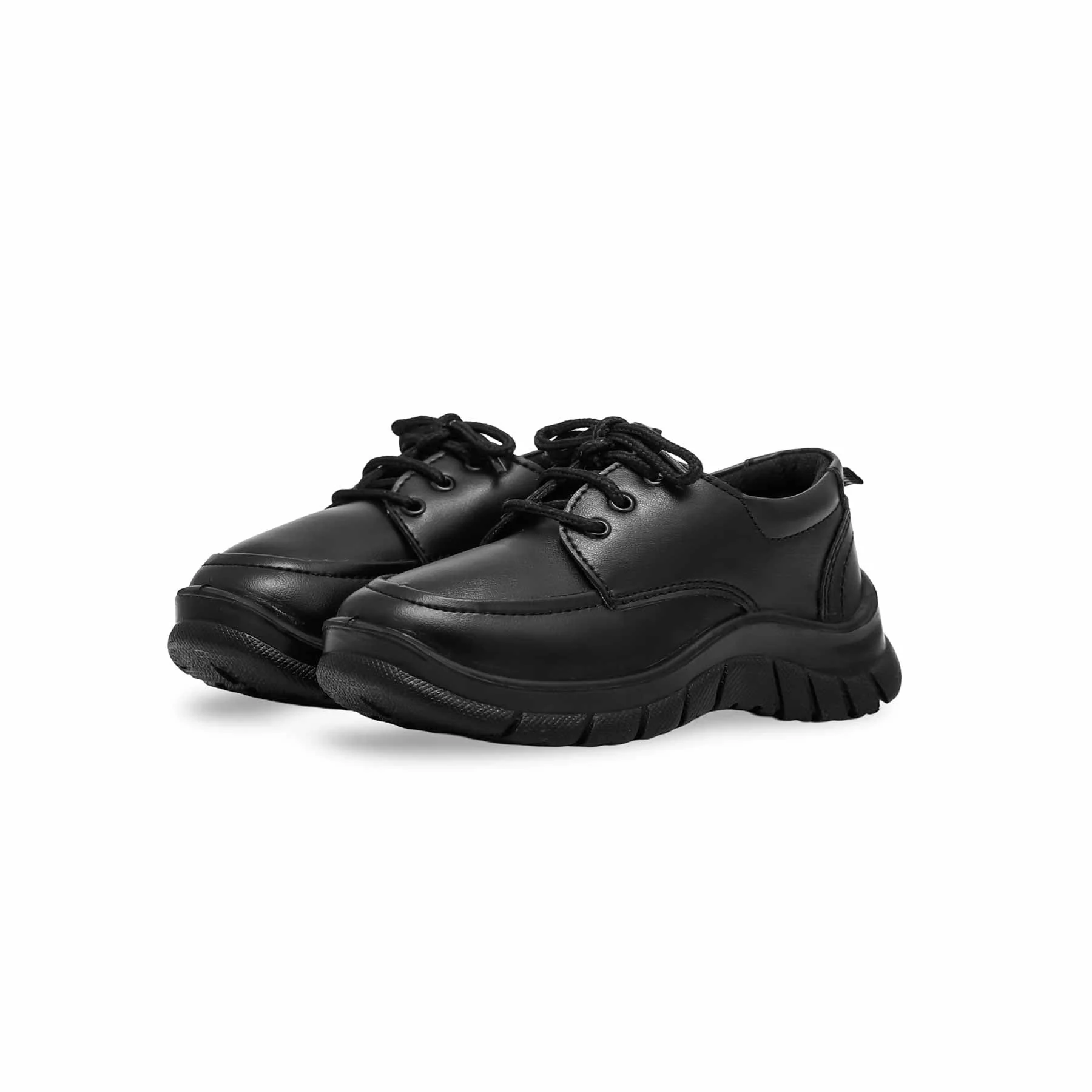 Boys Black Lace Up School Shoes SK1078 - Image 3
