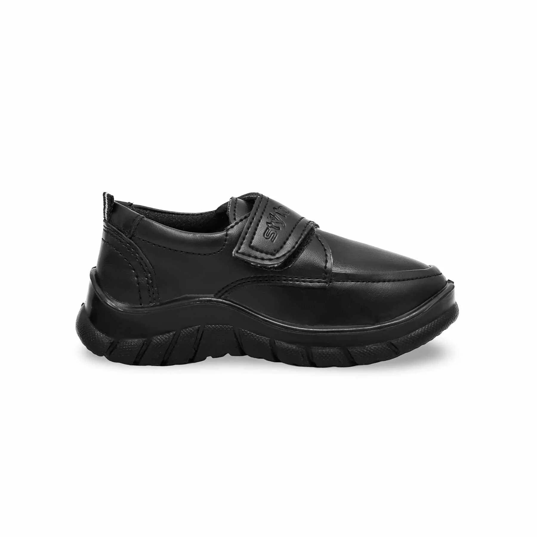 Boys Black Velcro School Shoes SK1080 - Image 2