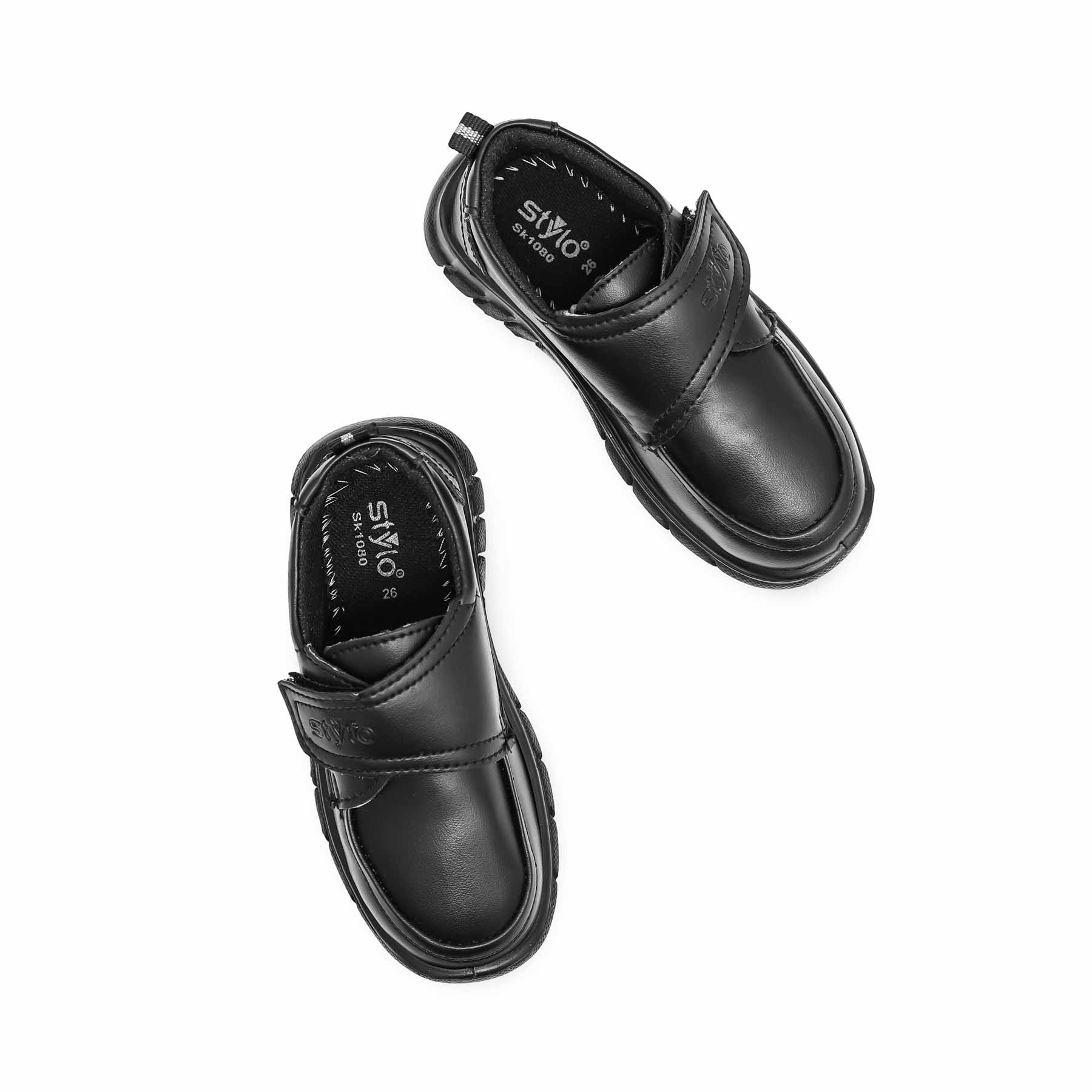 Boys Black Velcro School Shoes SK1080 - Image 5