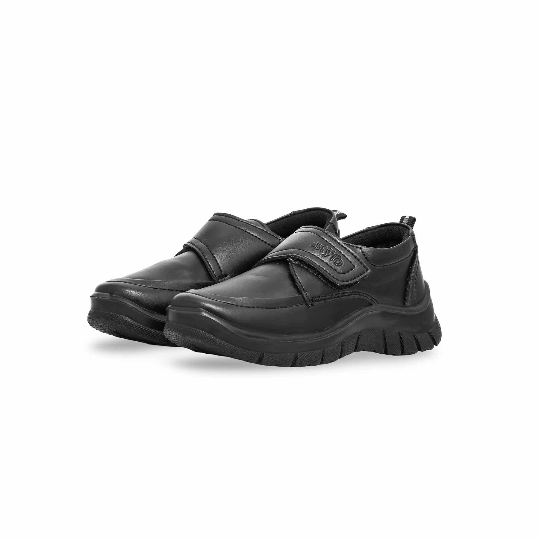 Boys Black Velcro School Shoes SK1081 - Image 2
