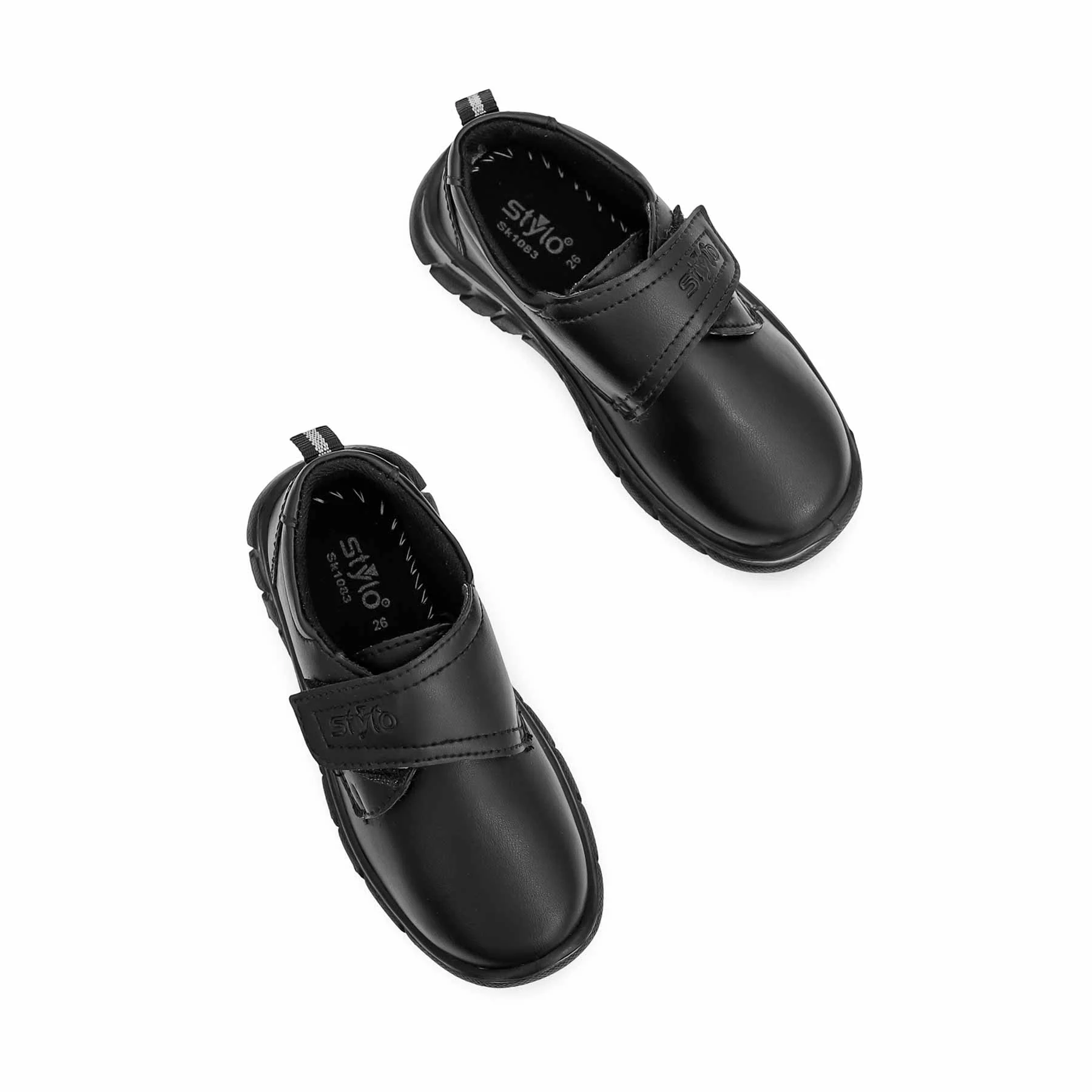 Boys Black Velcro Strap School Shoes SK1083 - Image 4
