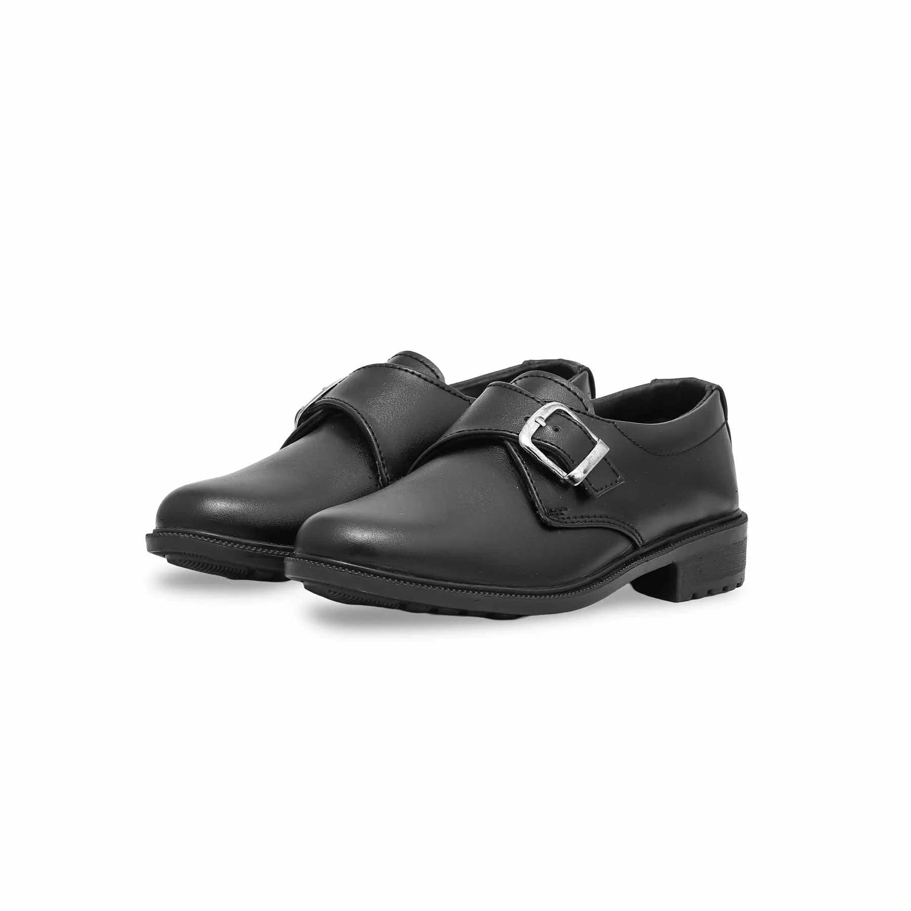 Boys Black Buckle School Shoes SK1089 - Image 3