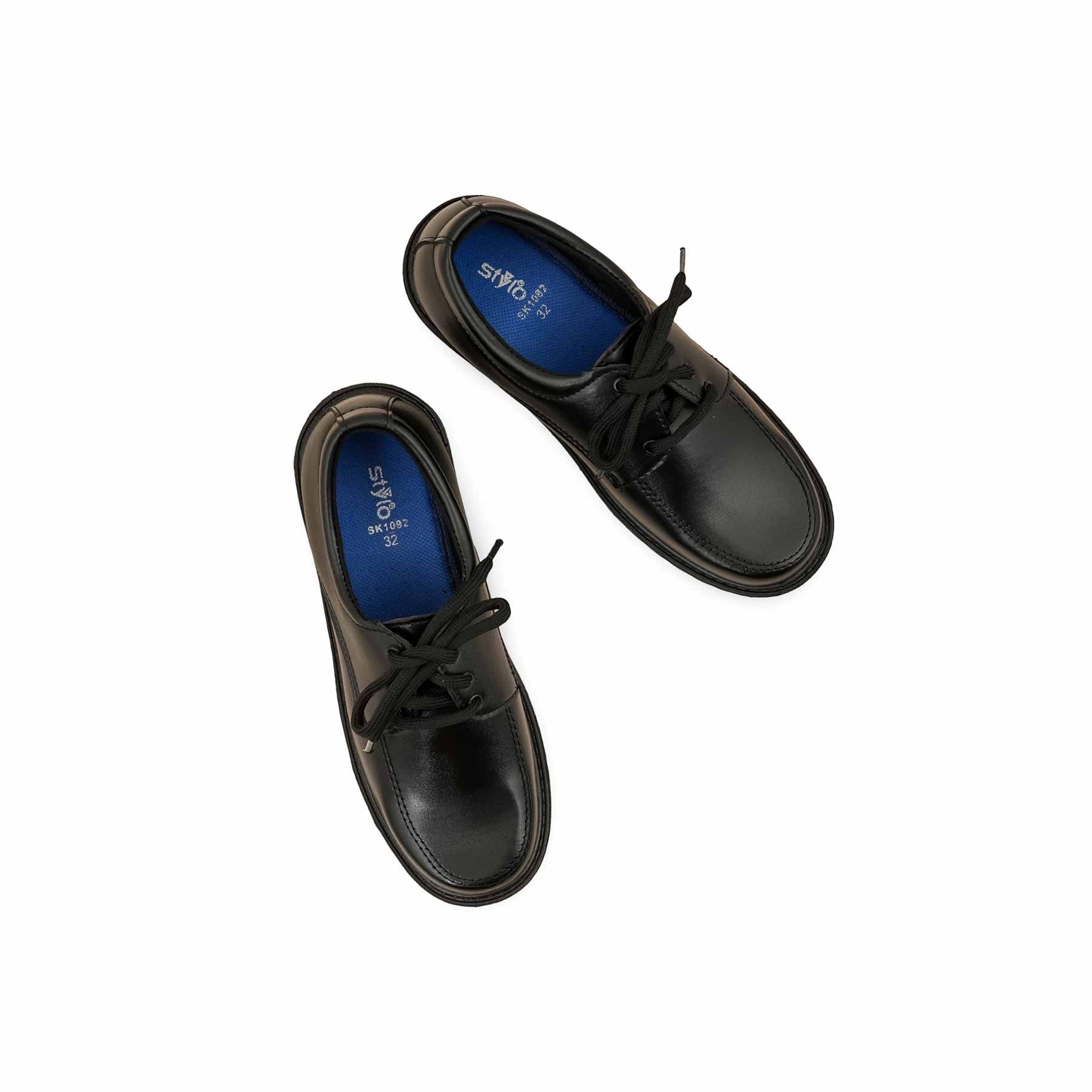 Boys Lace Up Black School Shoes SK1092 - Image 5