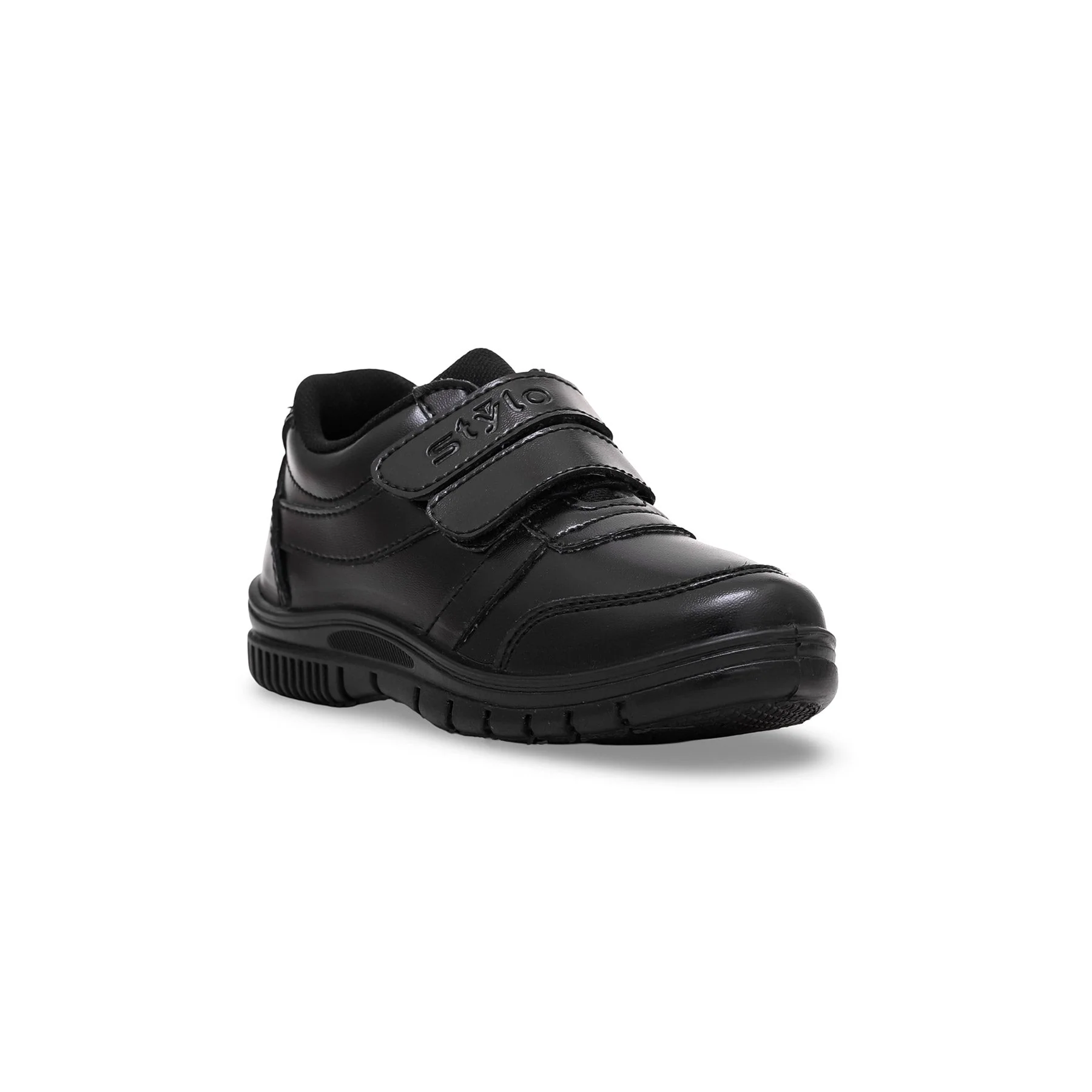 Boys Black Dual Strap School Shoes SK1072 - Image 3
