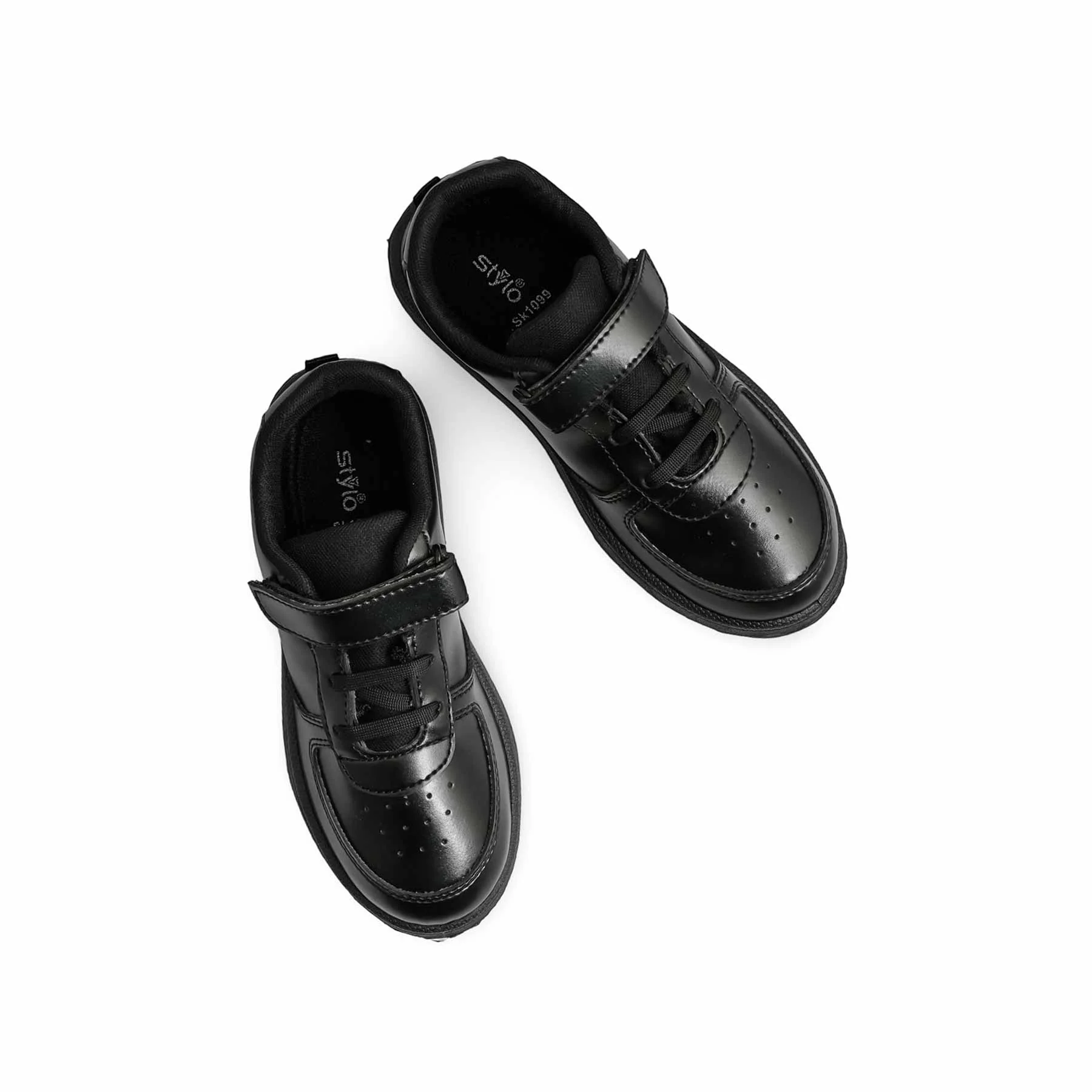 Boys Black Velcro Strap School Shoes SK1099 - Image 5