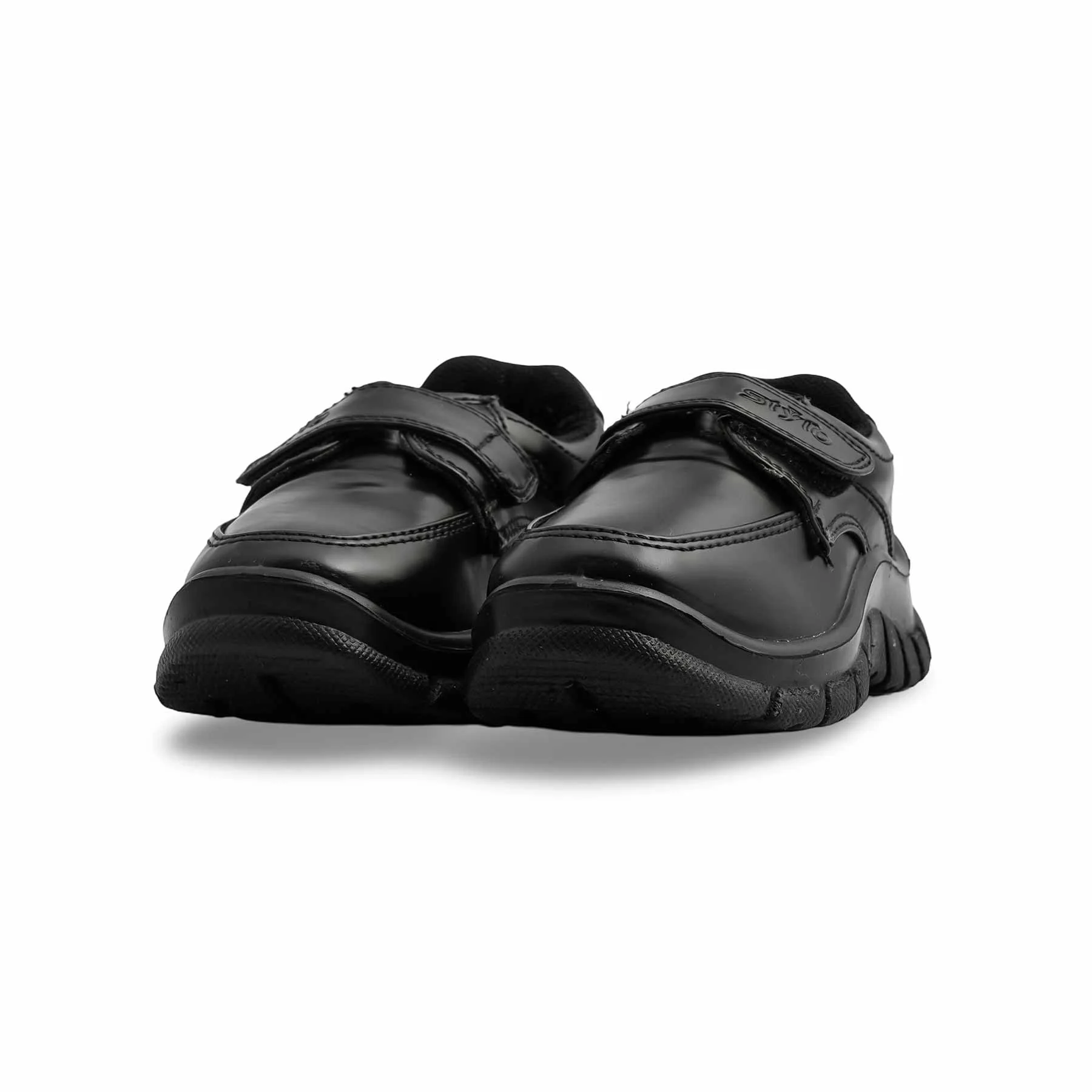 Boys Black Velcro Strap School Shoes SK1102 - Image 3